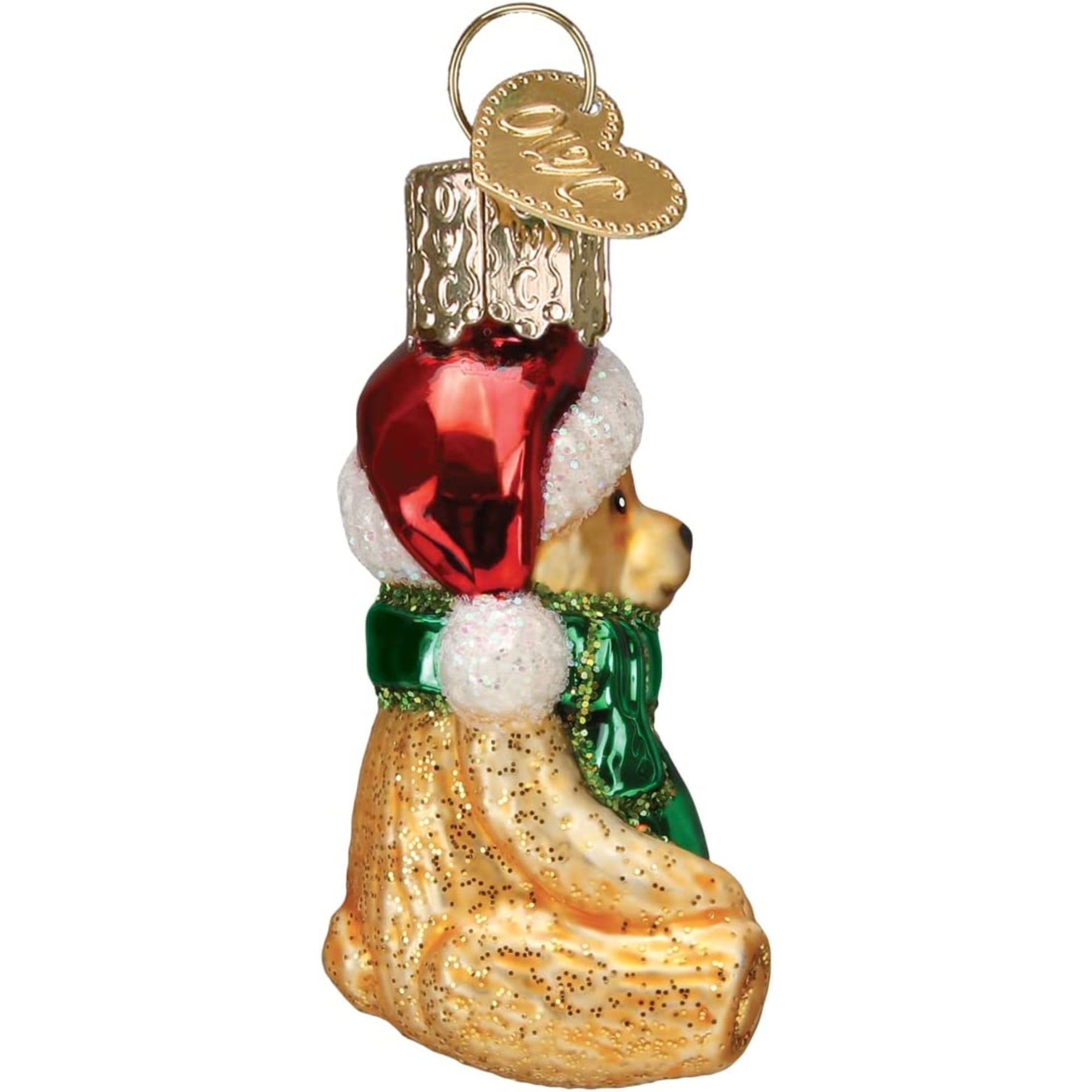 Old World Christmas Mini Glass Blown Teddy Bear Ornament, 2"