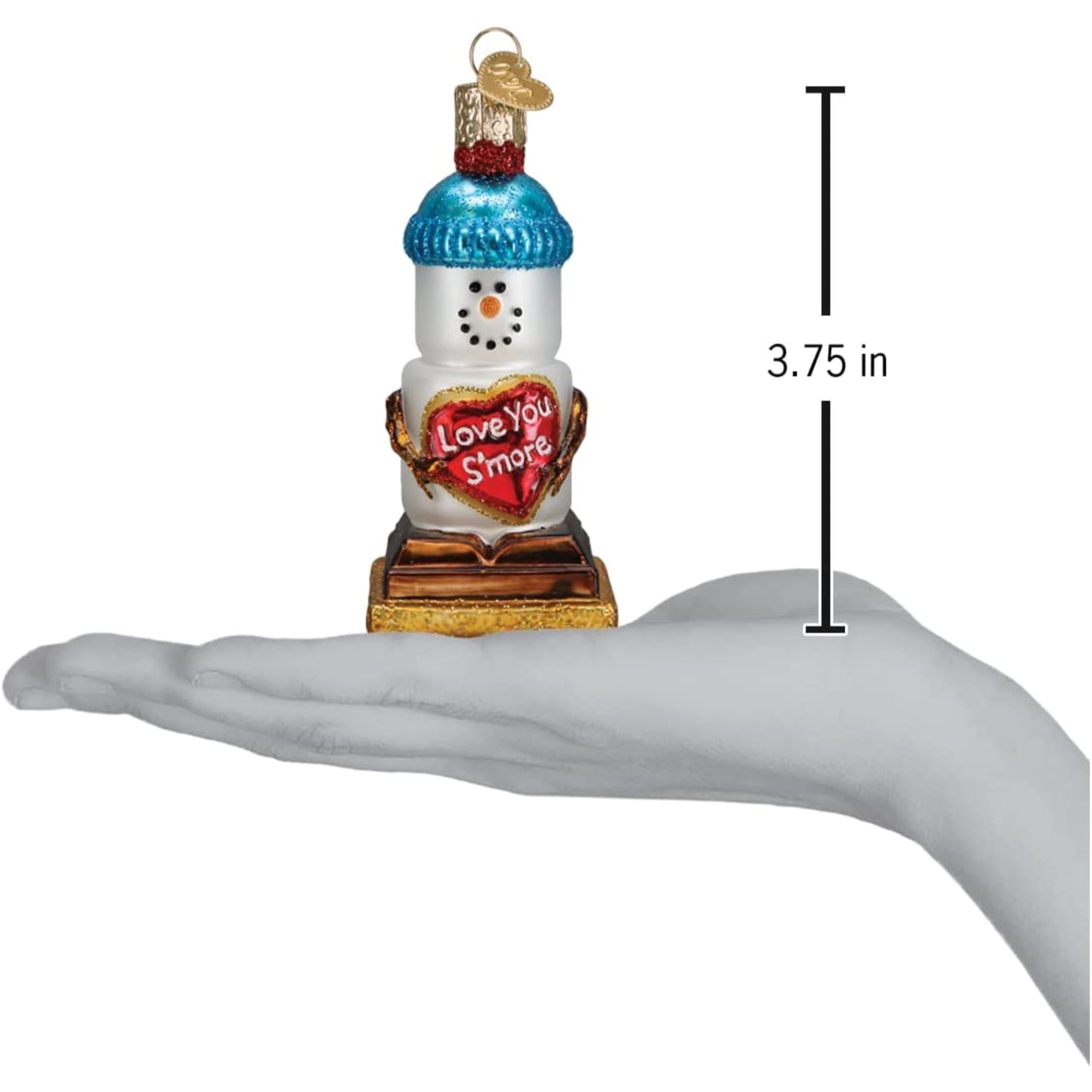 Old World Christmas Glass Blown Love You S'More Ornament, 3.75"