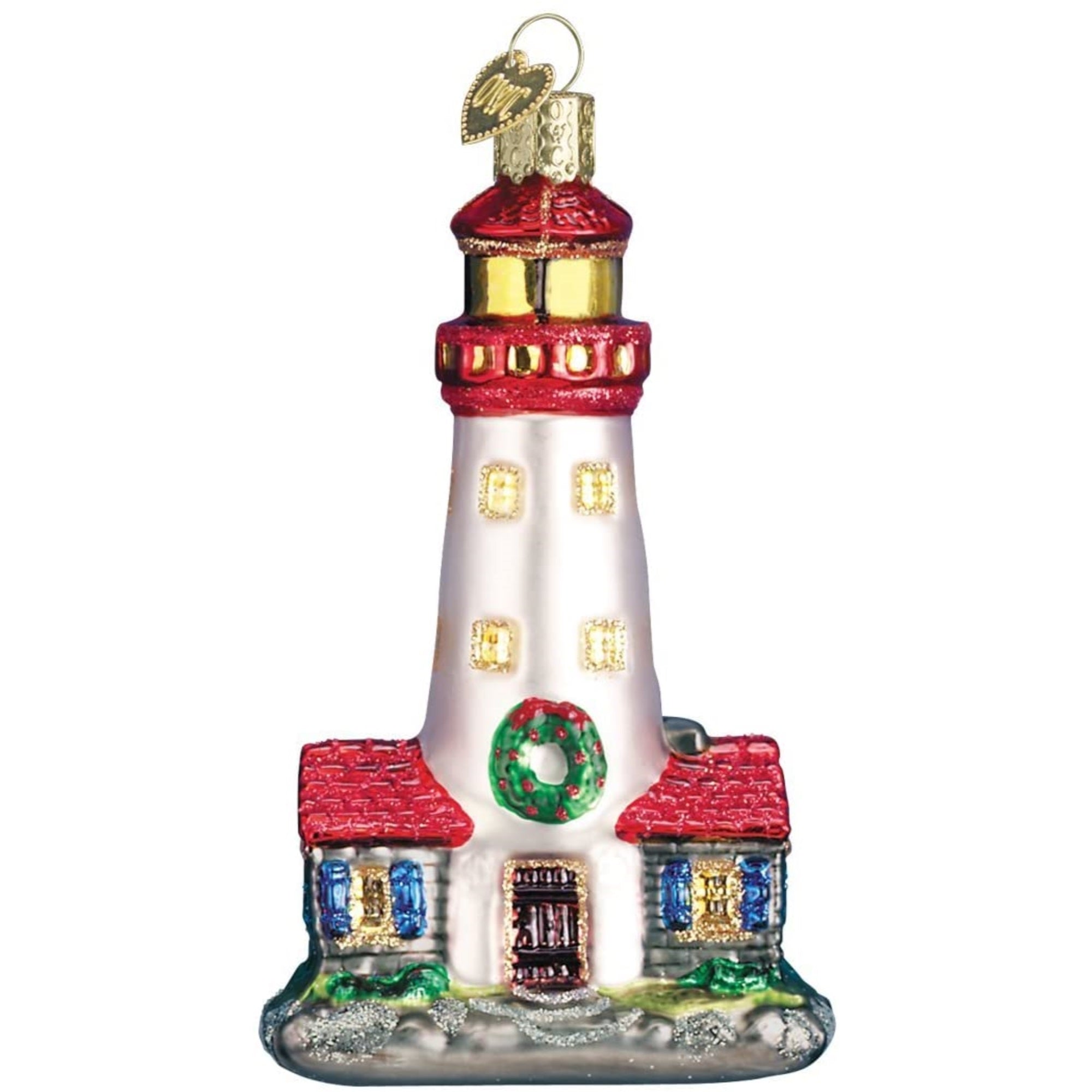 Old World Christmas Blown Glass Christmas Ornament, Lighthouse