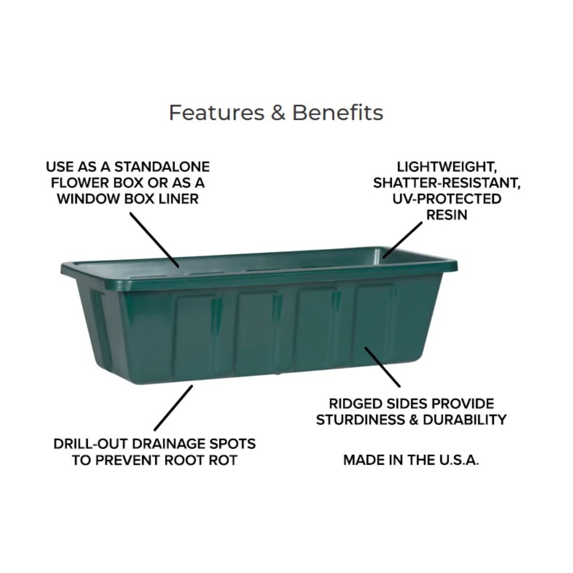 Novelty Poly-Pro Plastic Indoor/Outdoor Liner/Planter Flower Box