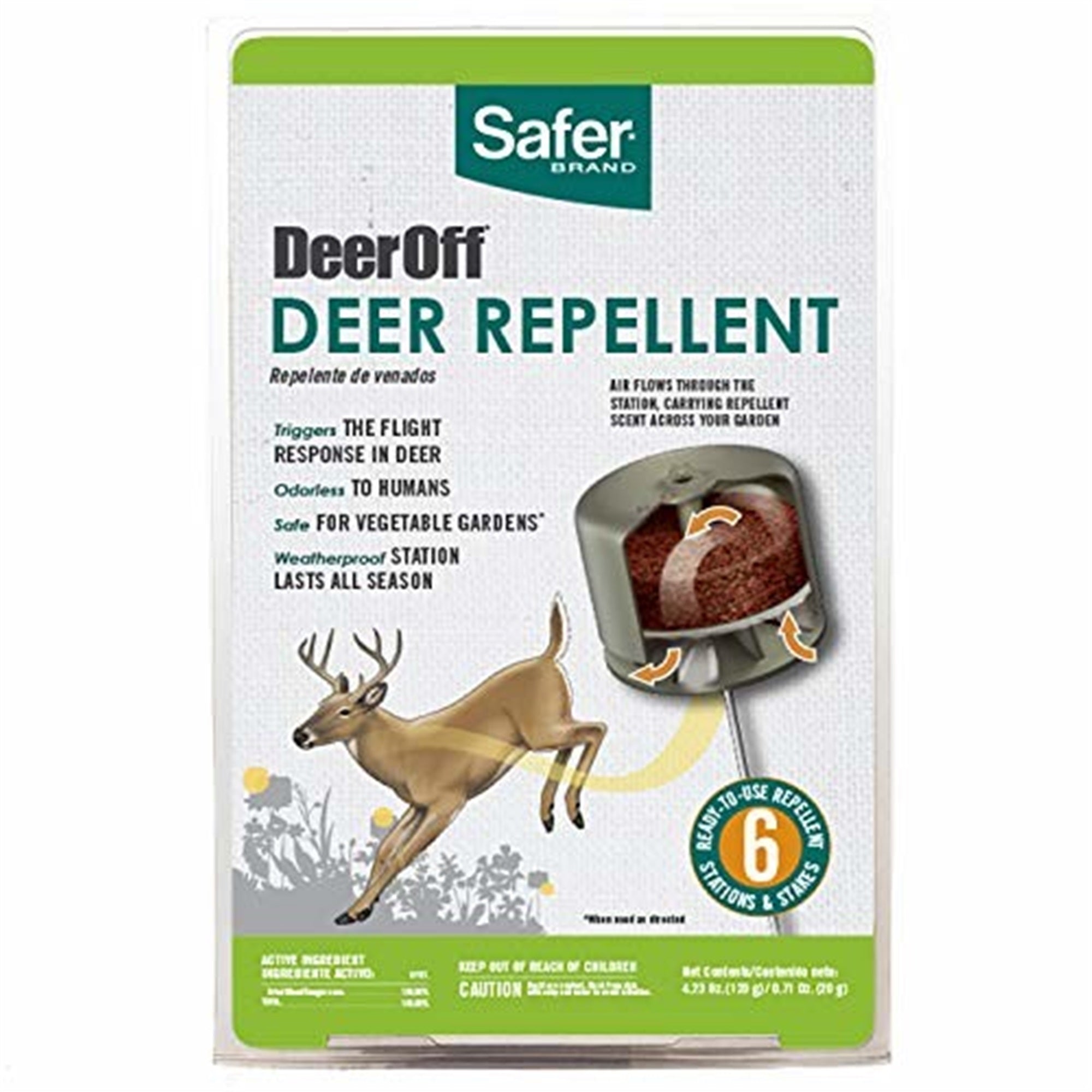 Safer Brand Waterproof Deer Repelling Stations (1 bag has 6 stations)