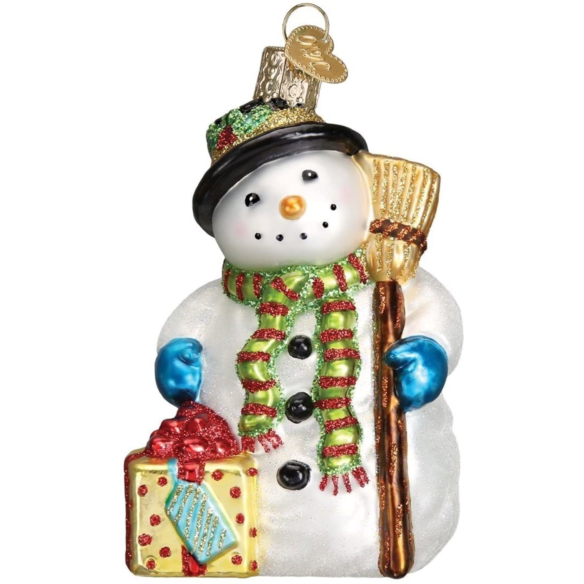 Old World Christmas Glass Blown Gleeful Snowman Ornament
