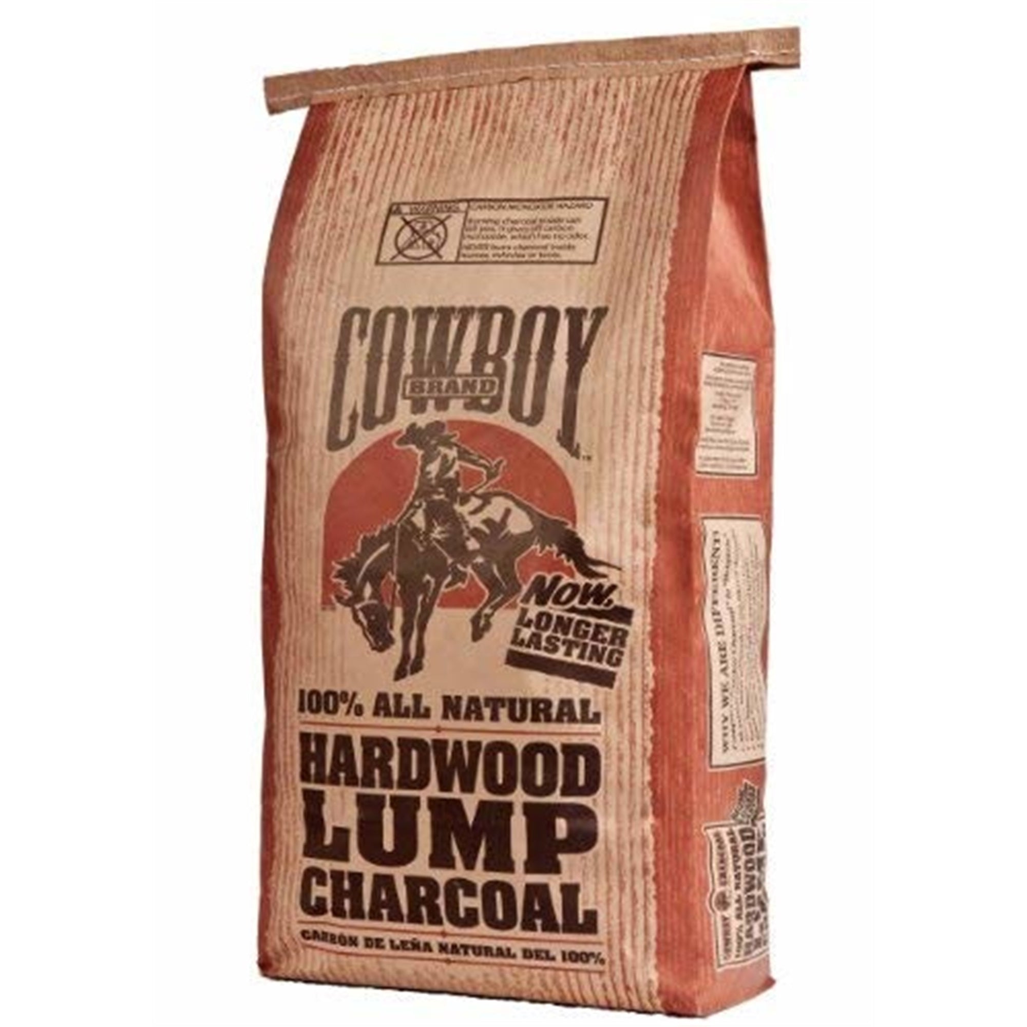 Cowboy All Natural Hardwood Lump Charcoal, Long Lasting, 20-Pound Bag