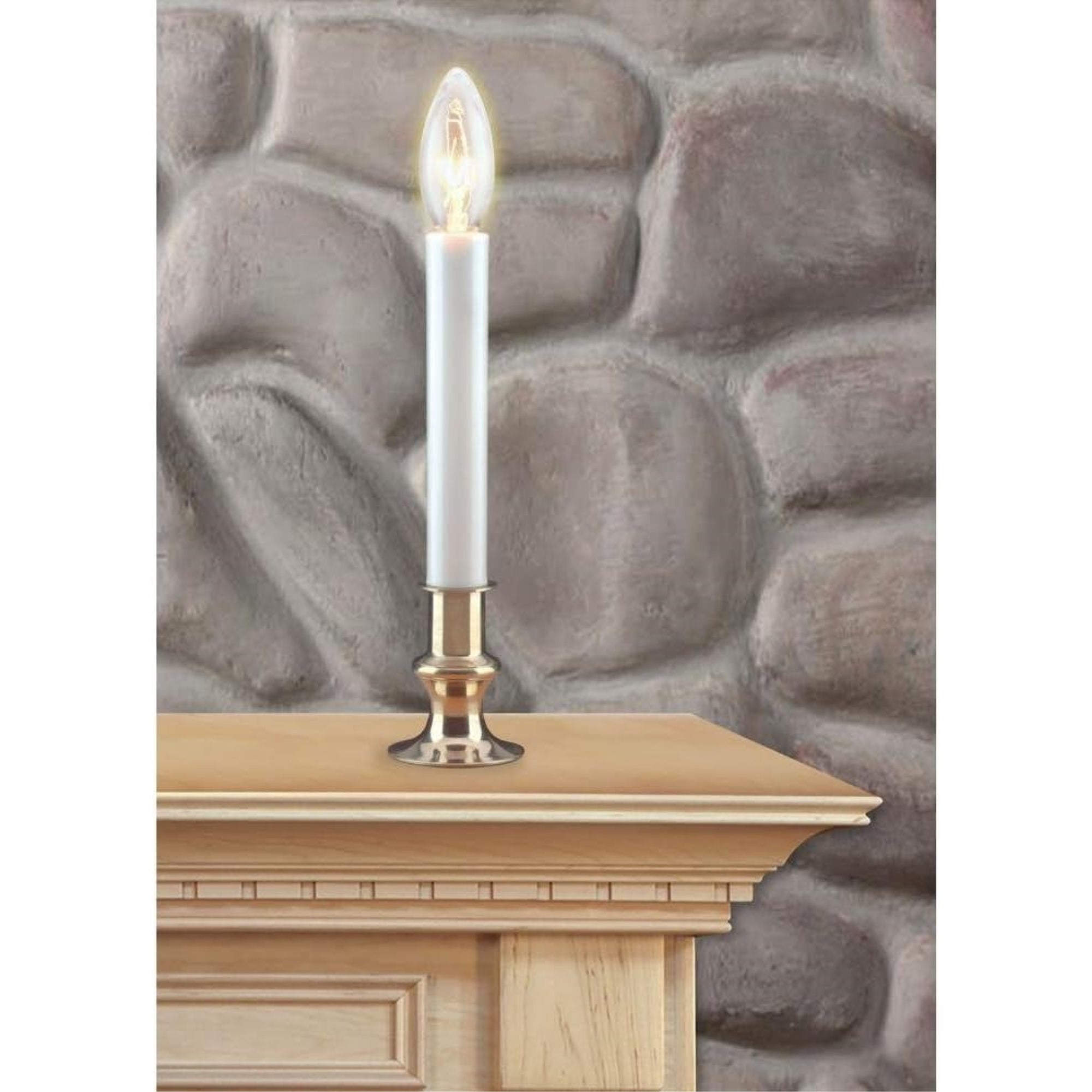 Noma/Inliten Holiday Wonderland Indoor Clear Bulb Electric Candle/Base, 9"