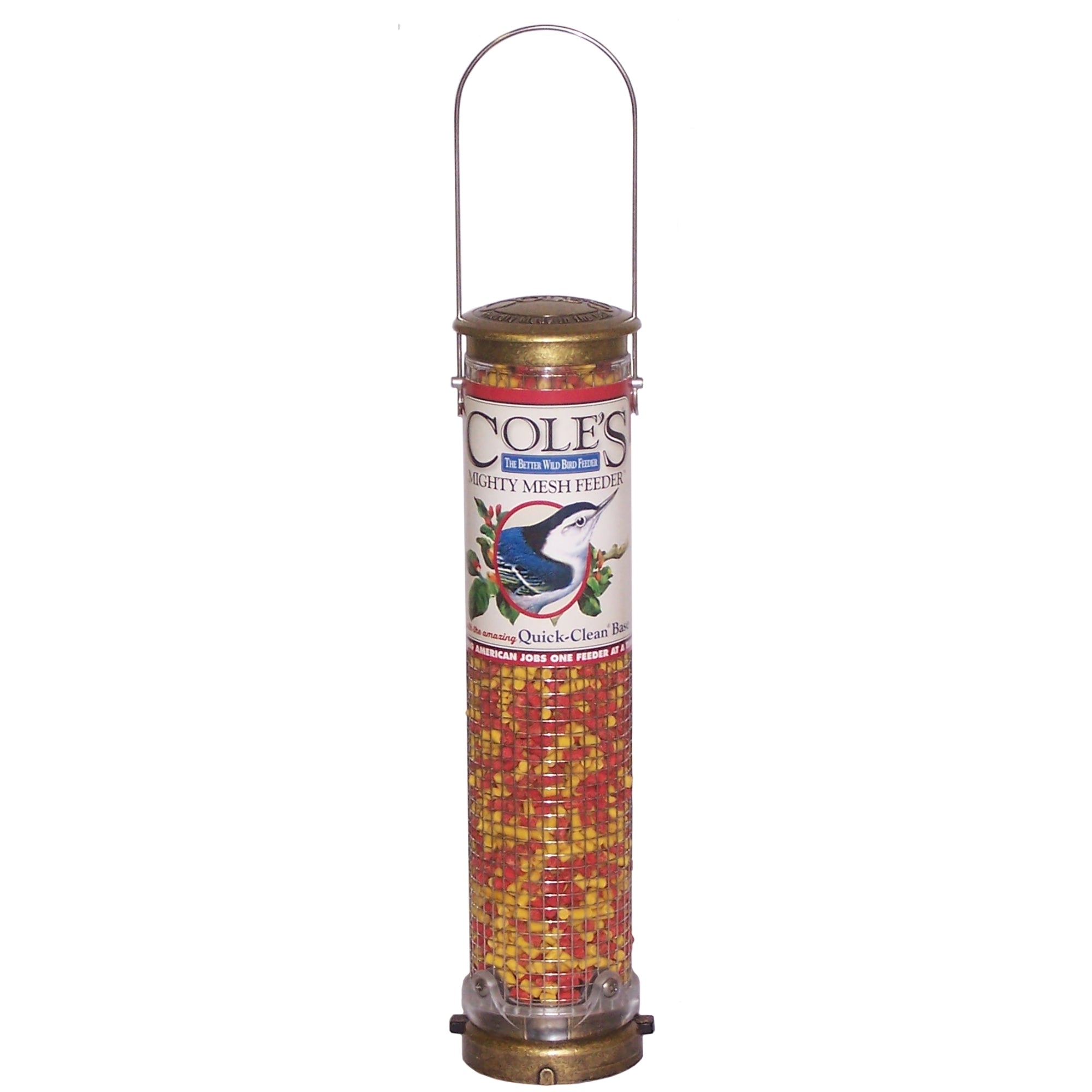 Cole's Metal Mighty Mesh Tubular Wild Bird Feeder, 1.25 Quart, 14.75"