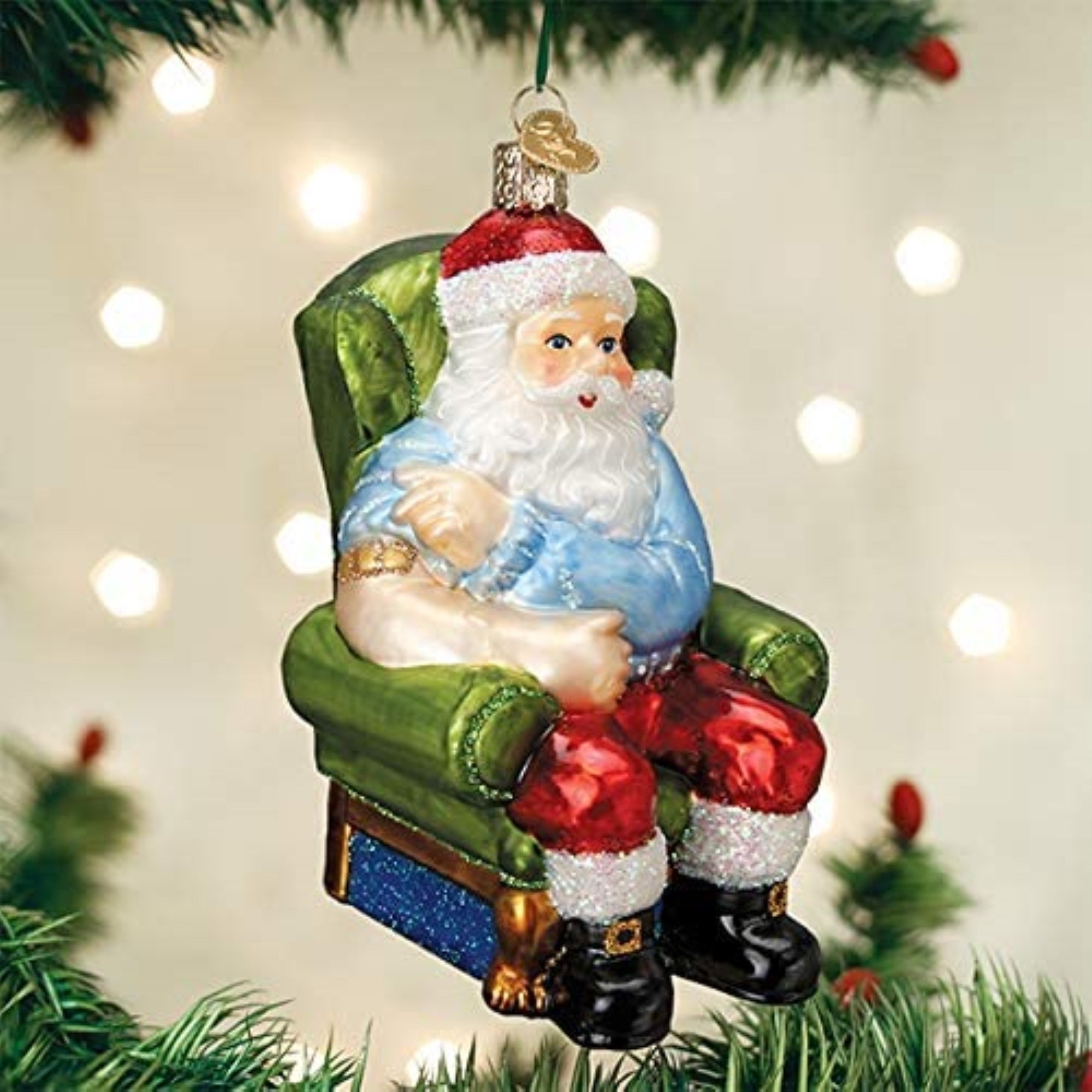 Old World Christmas Ornaments Santa Vaccinated Glass Blown Ornaments for Christmas Tree