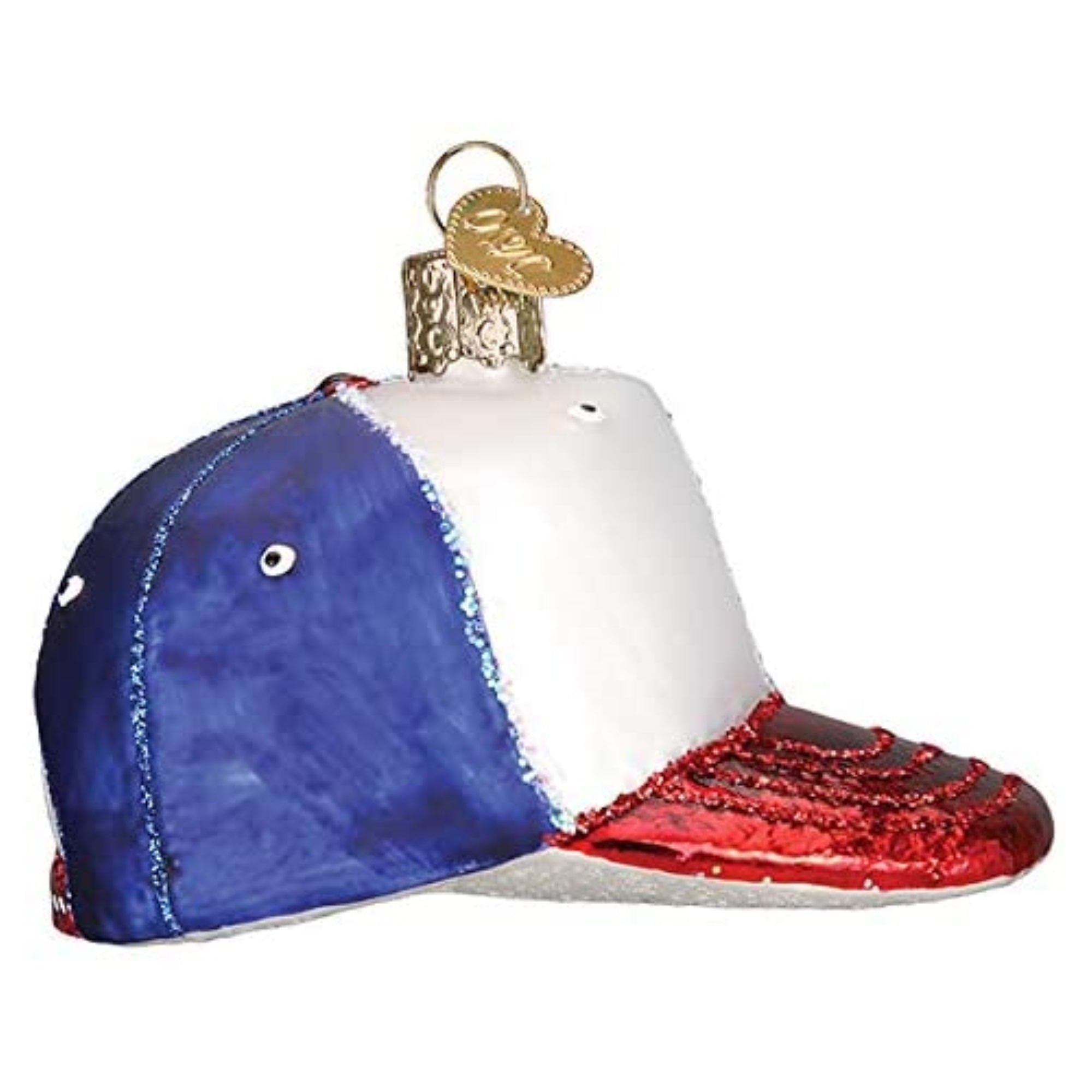 Old World Christmas Blown Glass Christmas Ornament, Baseball Cap