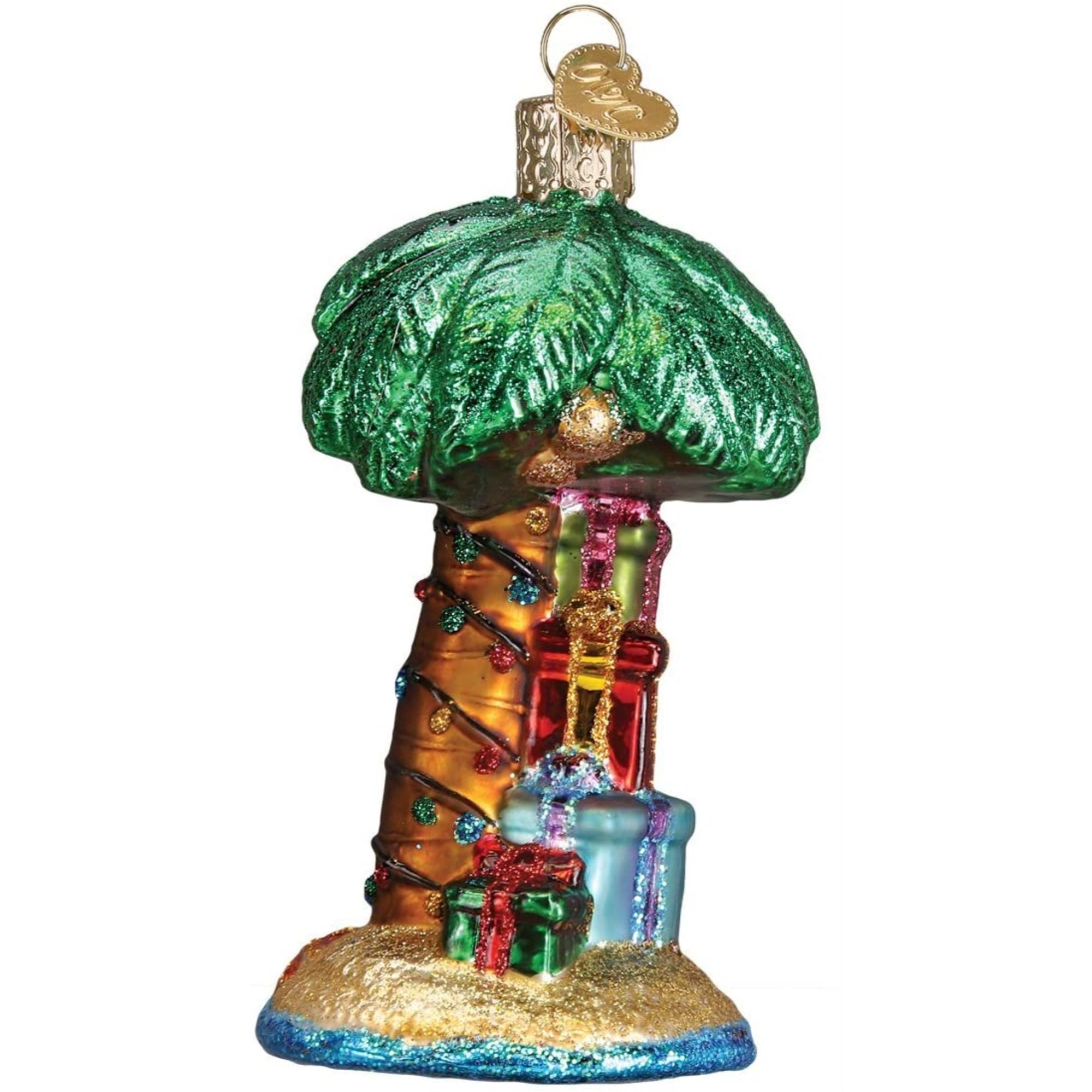 Old World Christmas Glass Blown Tree Ornament, Christmas Palm Tree