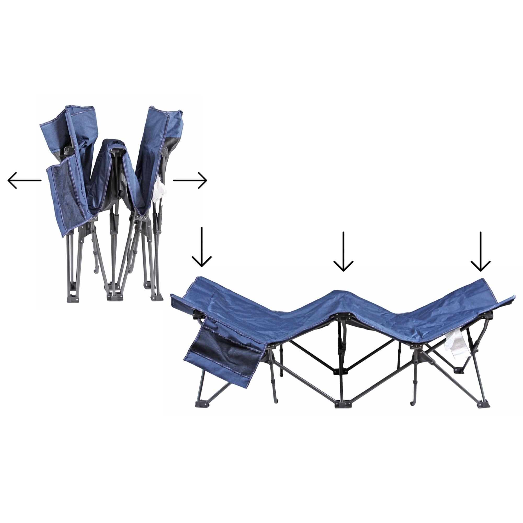 Zenithen Limited Blue Self Enclosing Portable Cot with Padding, Dark Blue, 78 Long