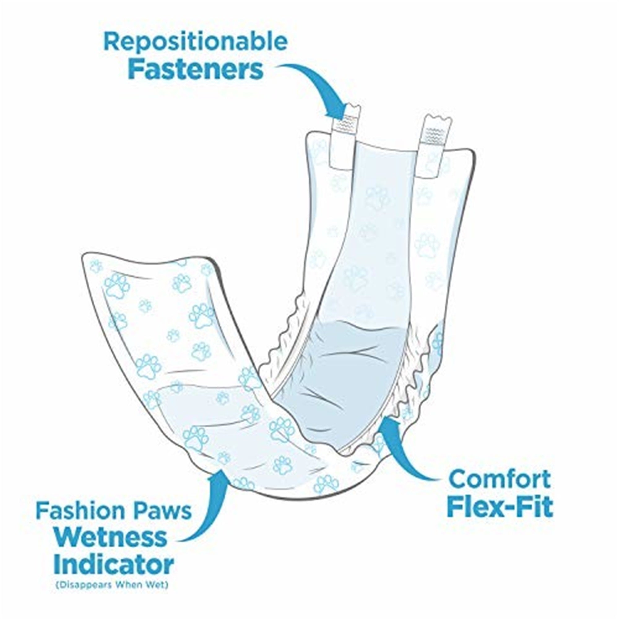 Four Paws Wee-Wee Disposable Male Dog Wraps, X-Small to Small (12 Per Pack)