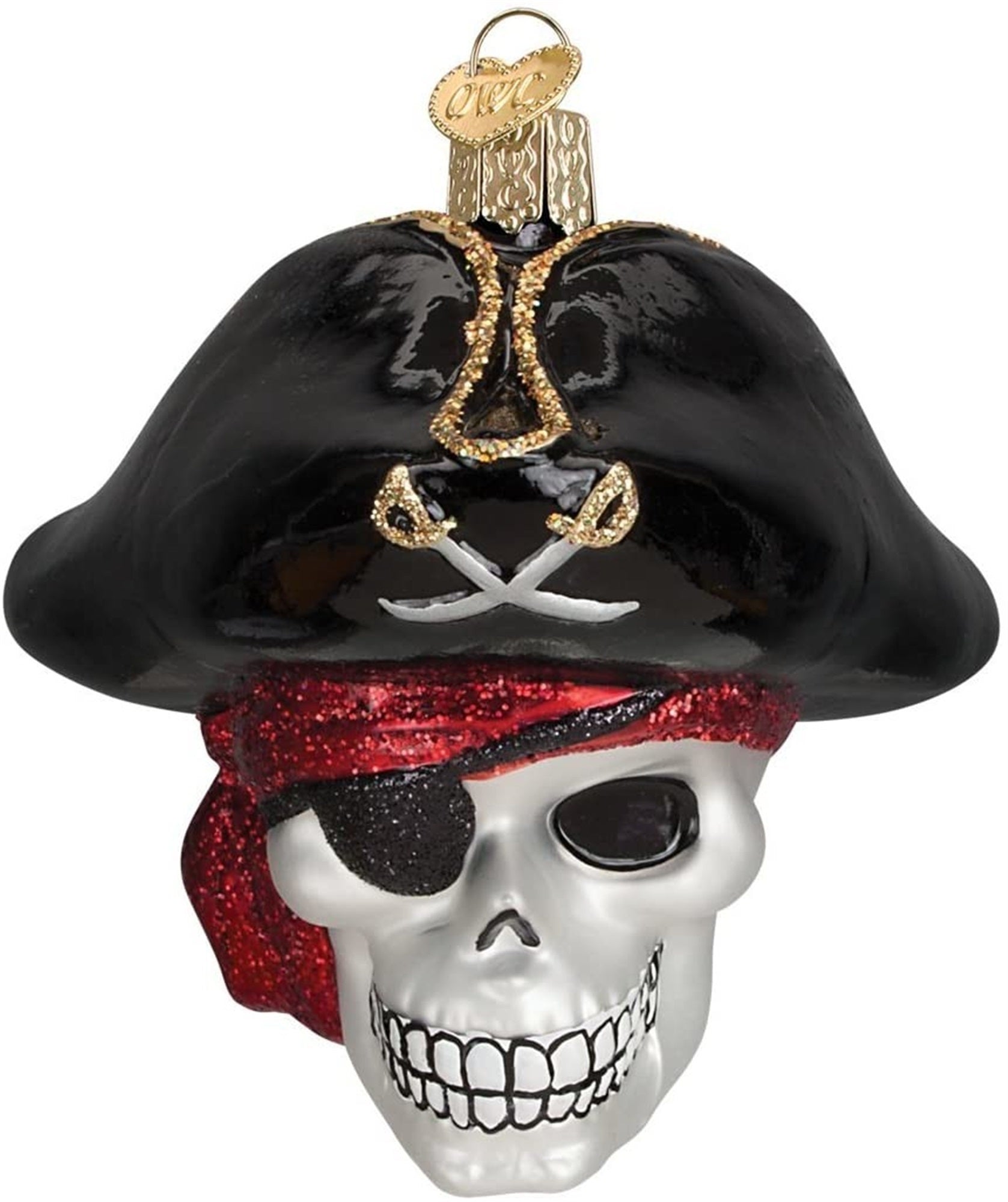 Old World Christmas Glass Blown Jolly Roger Ornament