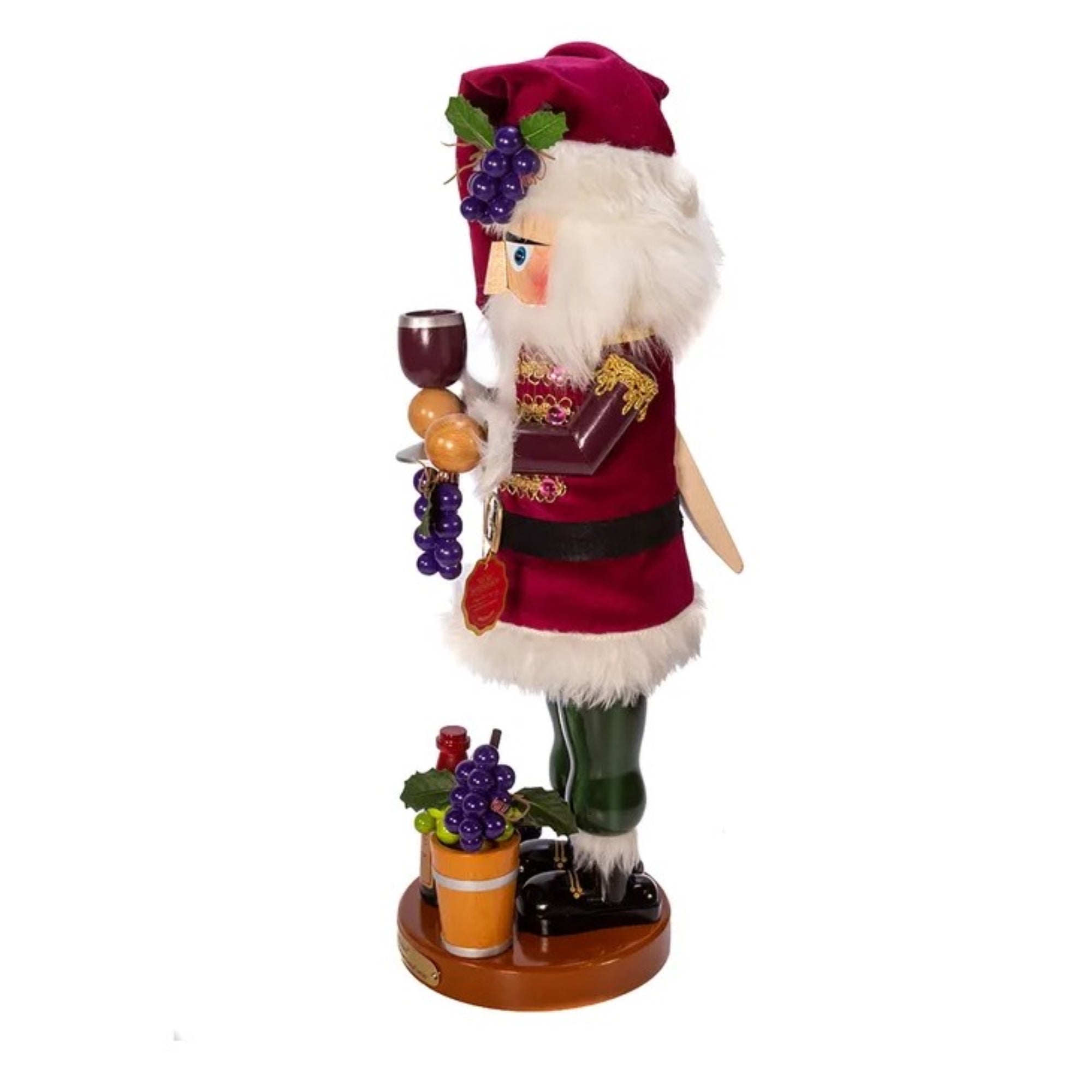 Kurt Adler Hollywood Nutcrackers, The North American Santa Series, 3rd in the Series, Winemaker Nutcracker, 18.25”
