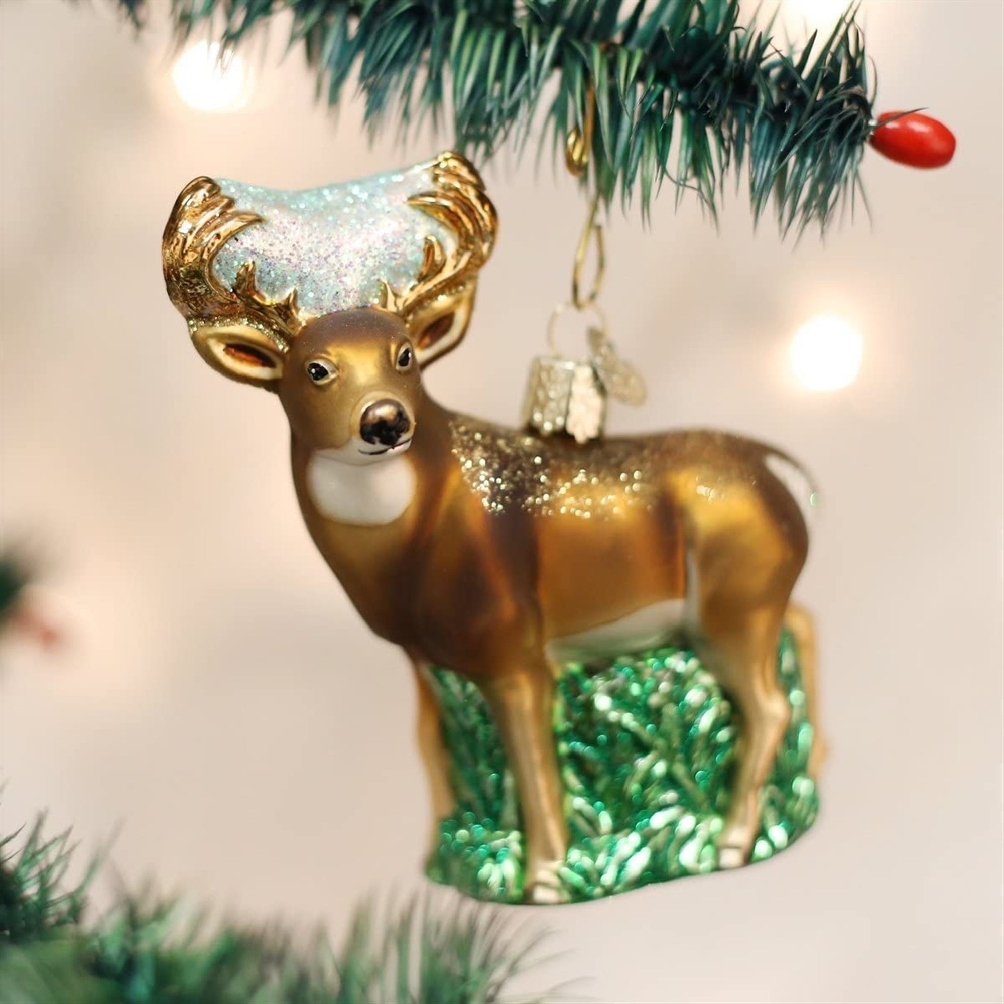 Old World Christmas Whitetail Deer Glass Blown Ornament