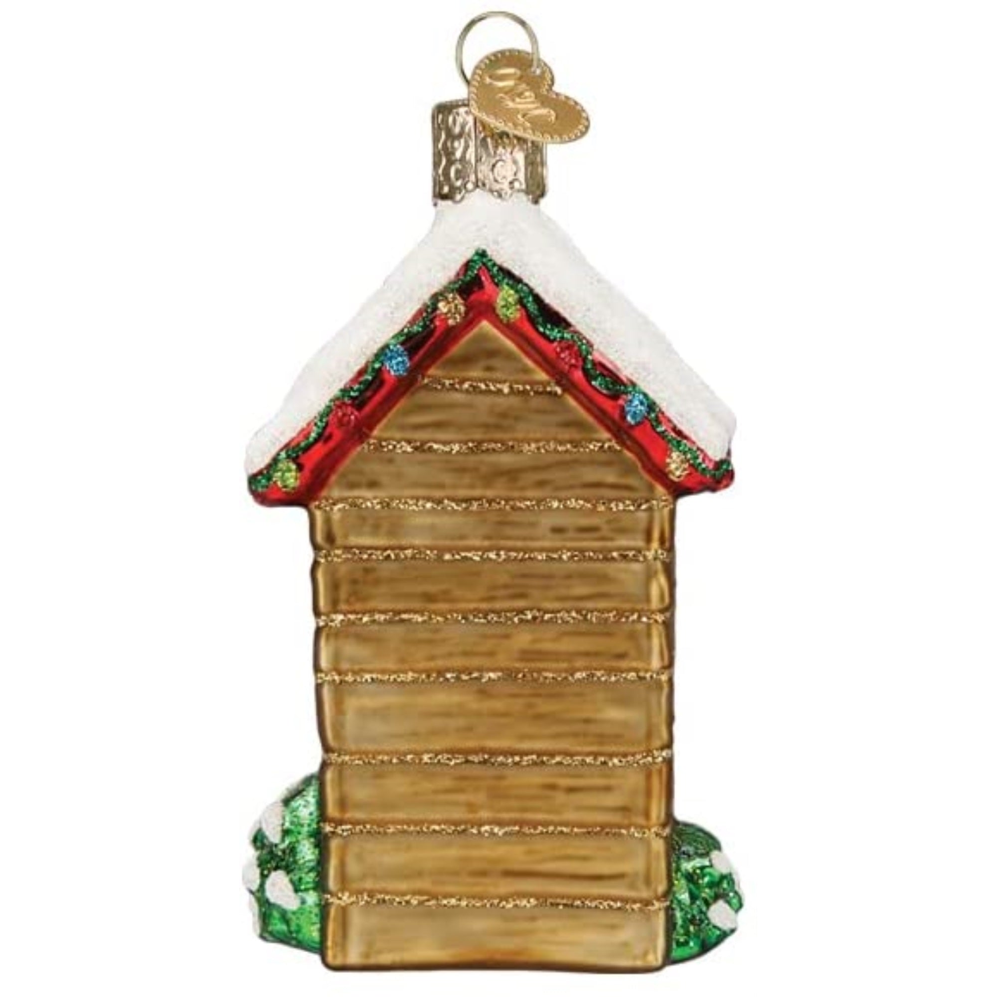 Old World Christmas Holiday Outhouse Glass Blown Ornament for Christmas Tree