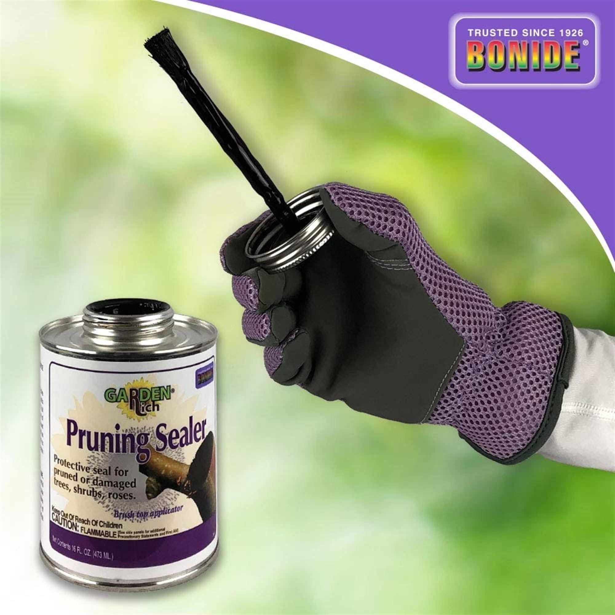 Bonide Pruning Sealer Tree Wound Dressing, Brush Cap Applicator, 16 oz
