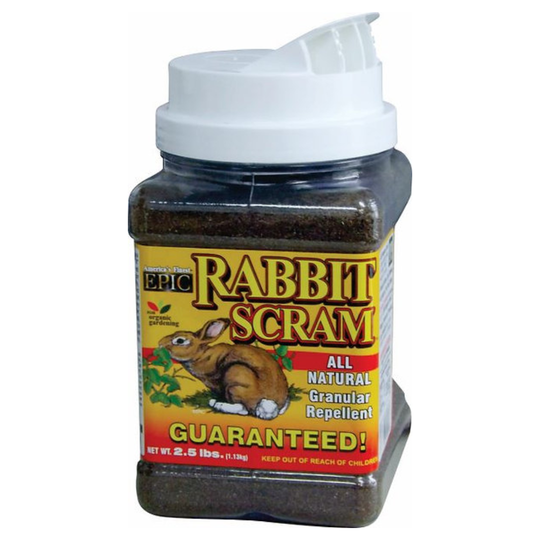 EPIC Rabbit Scram All Natural Granular Repellent, Plastic Resealable Shaker Can Container, 2.5lbs