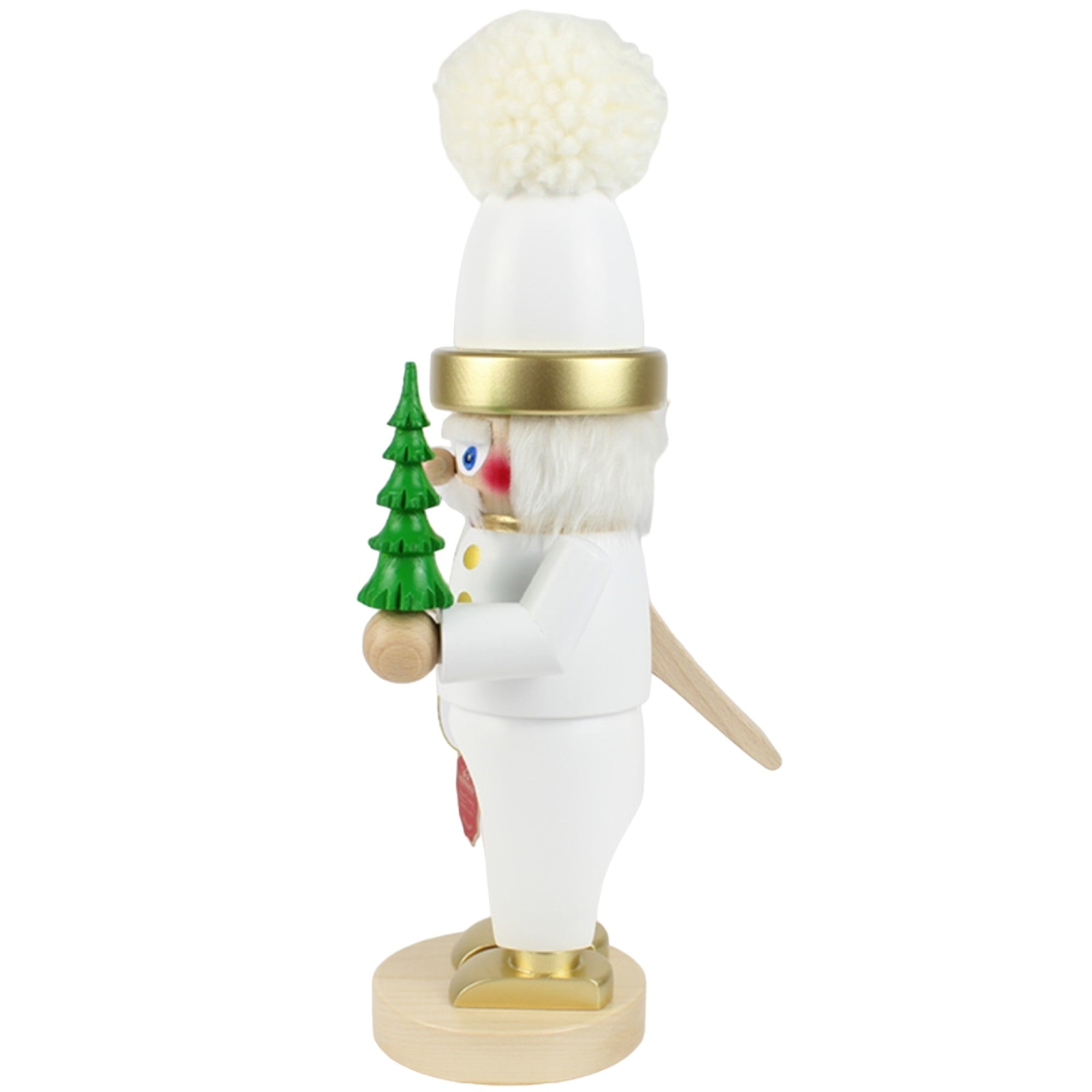 Kurt Adler Steinbach Wooden Chubby Nutcracker, White Santa, 13.3"