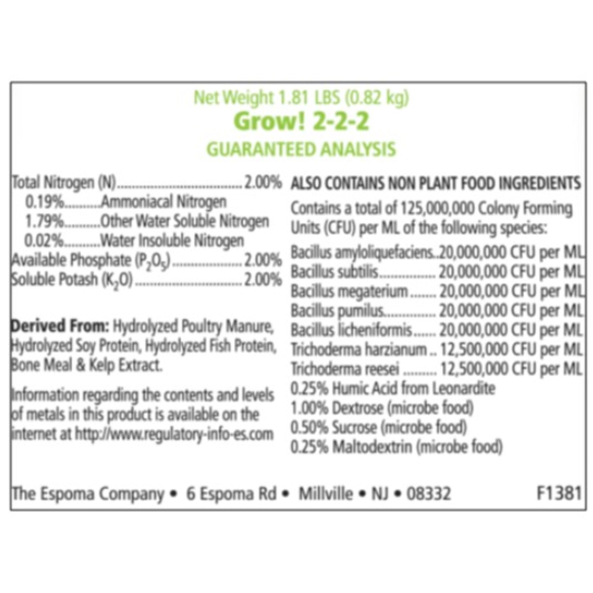 Espoma Organic Grow! All Purpose Plant Food for Indoor & Outdoor Plants for Organic Gardening, Liquid Concentrate, 16 fl oz