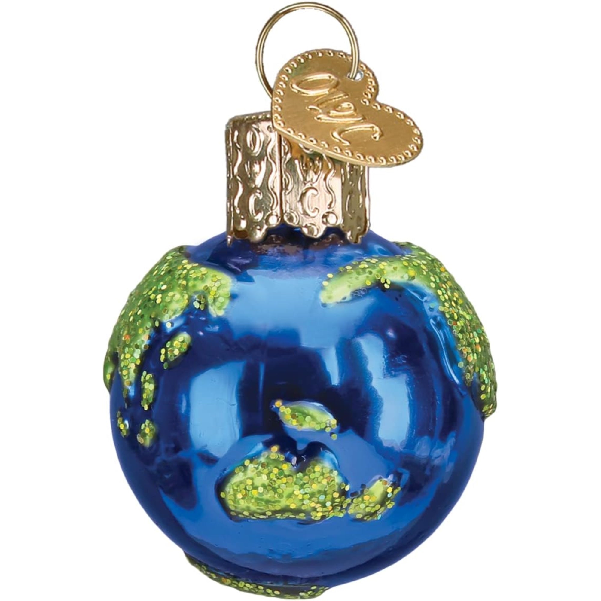 Old World Christmas Gumdrops Mini Planet Earth Glass Blown Ornament for Christmas Tree, Multicolored, 1.5"