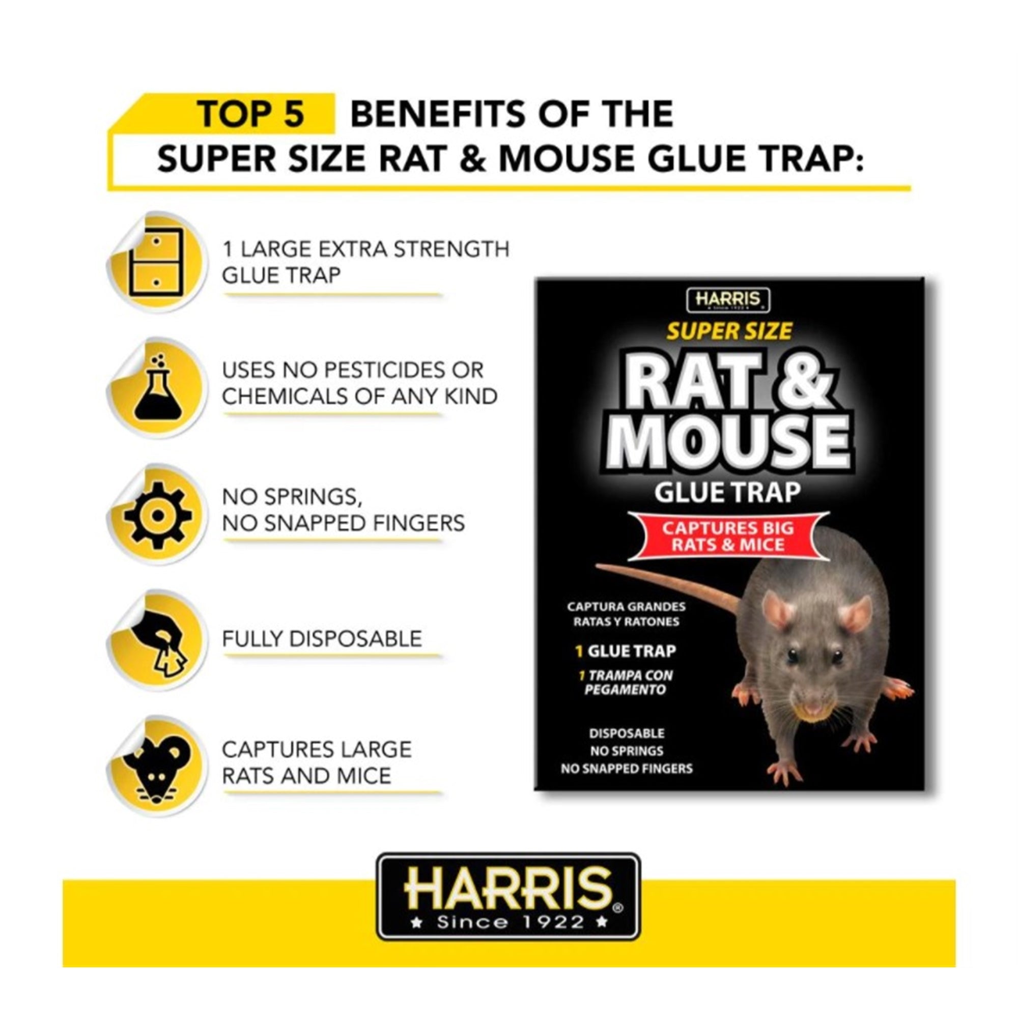 Harris Super-Size Rat and Mouse Glue Trap with Lure