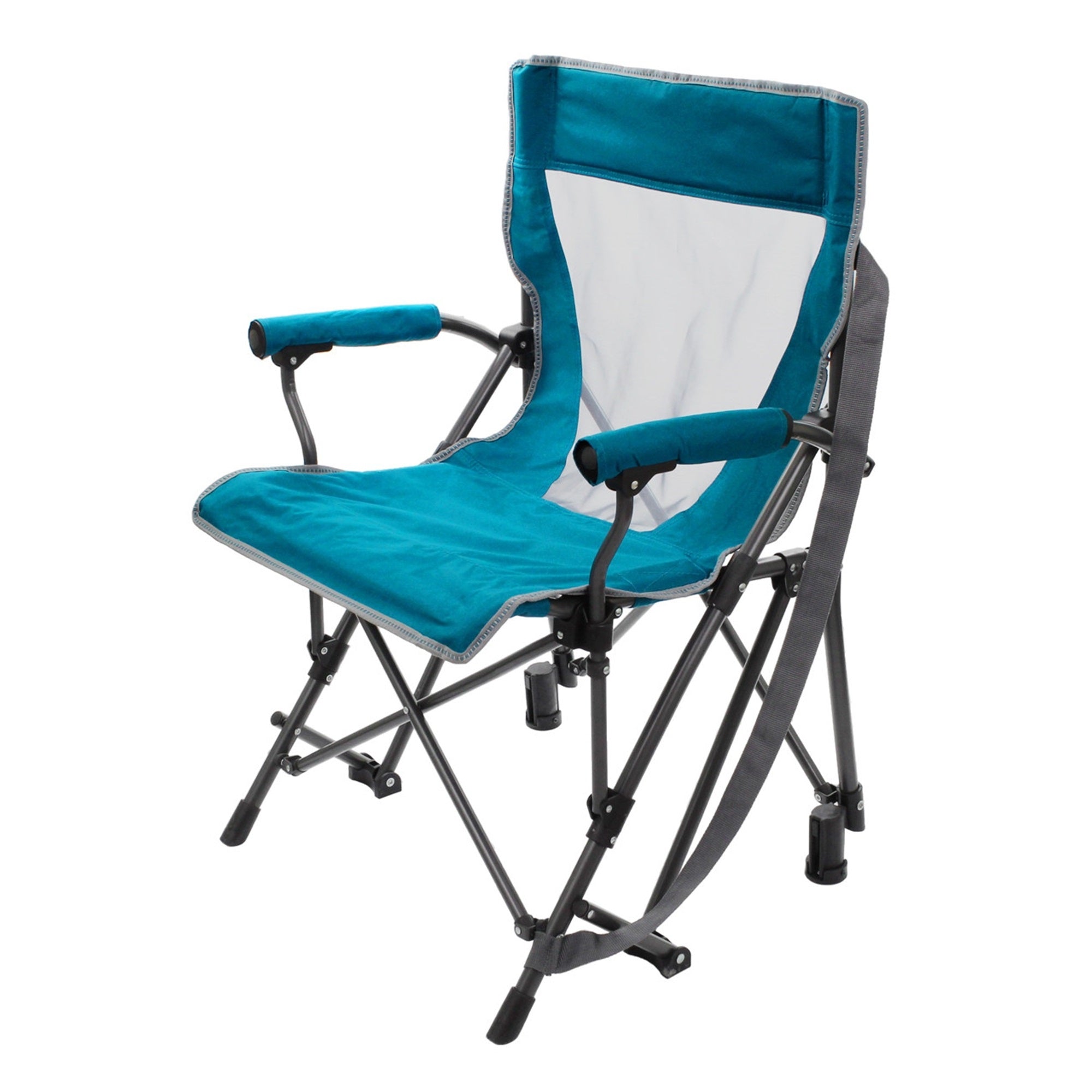 Zenithen Limited Padded Hard Arm Outdoor Rocker Chair for Camping/Sporting Events, Teal