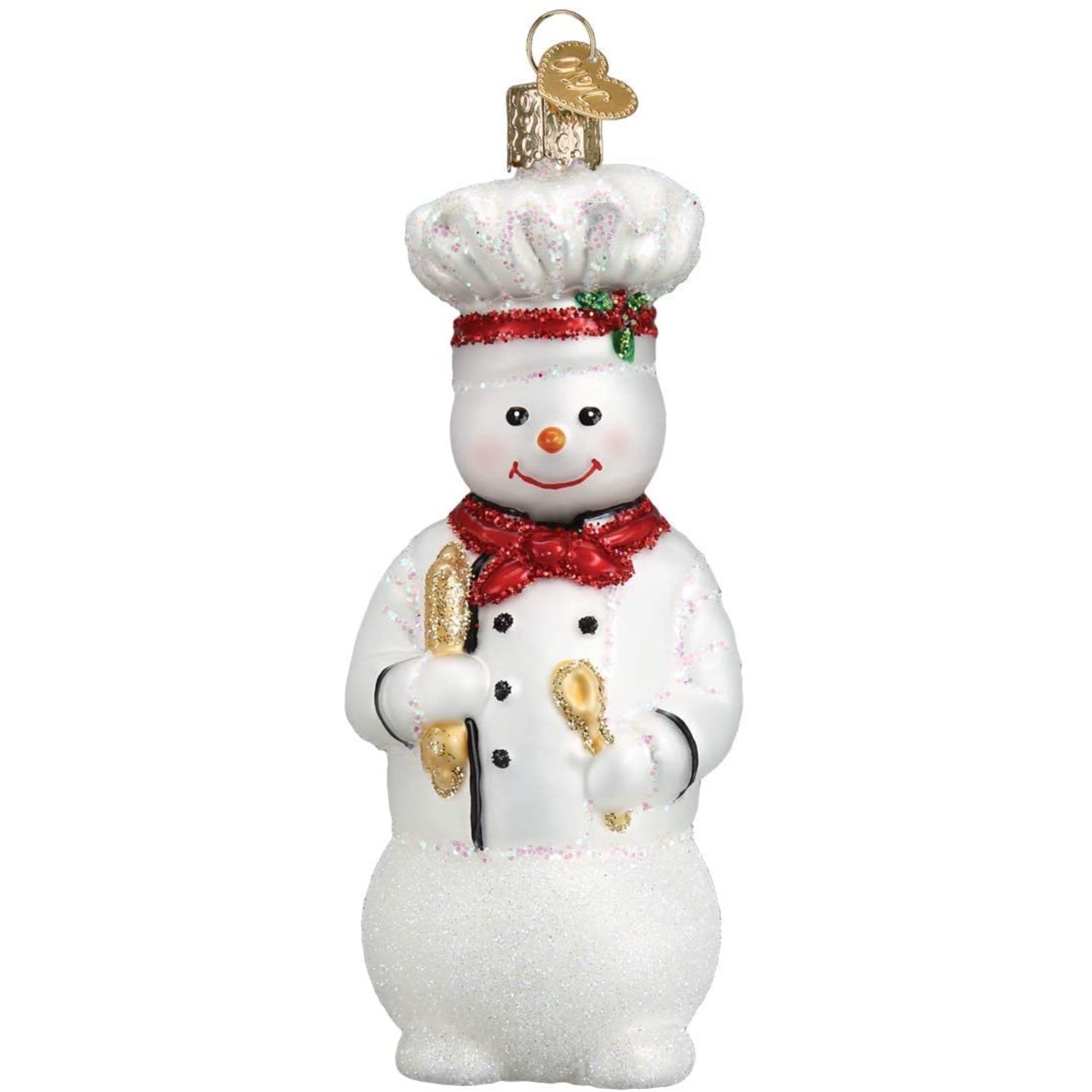 Old World Christmas Blown Glass Christmas Ornament, Snowman Chef