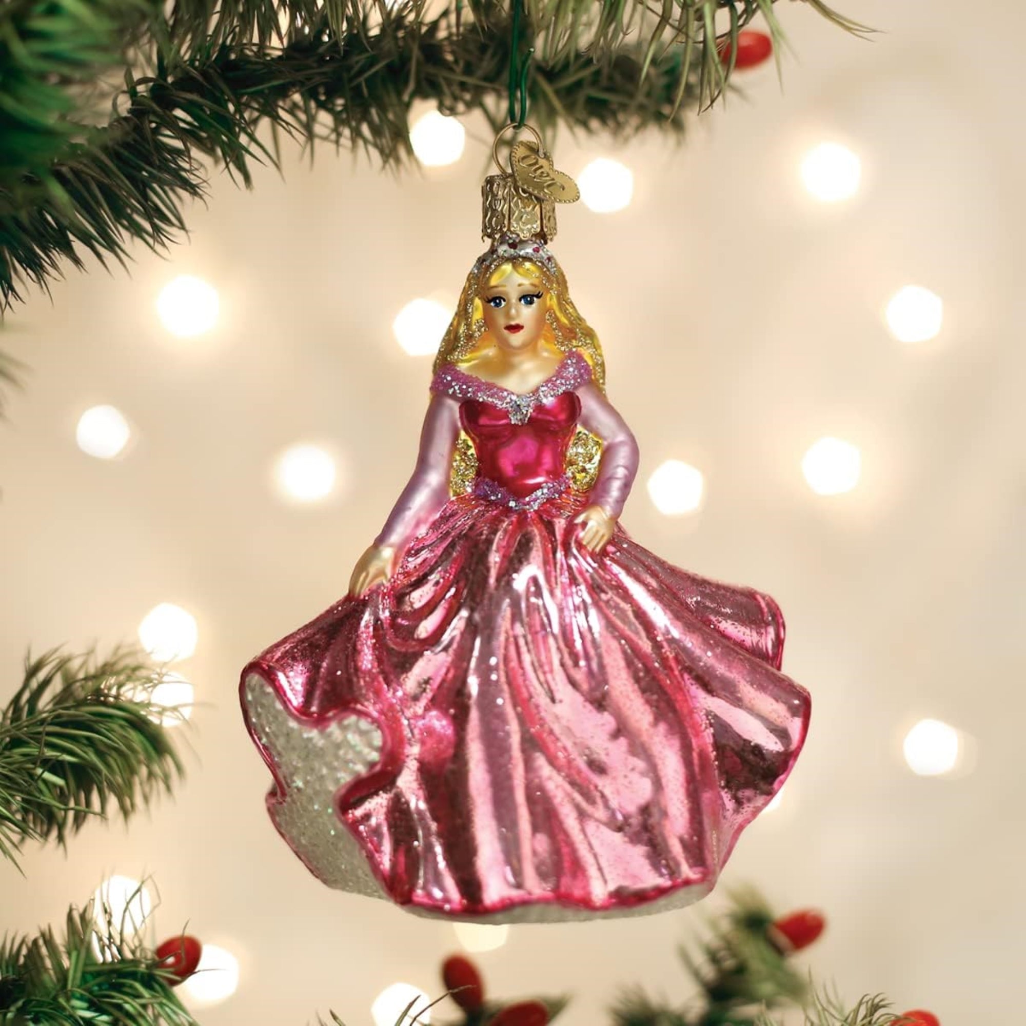 Old World Christmas Princess Glass Blown Ornament for Christmas Tree