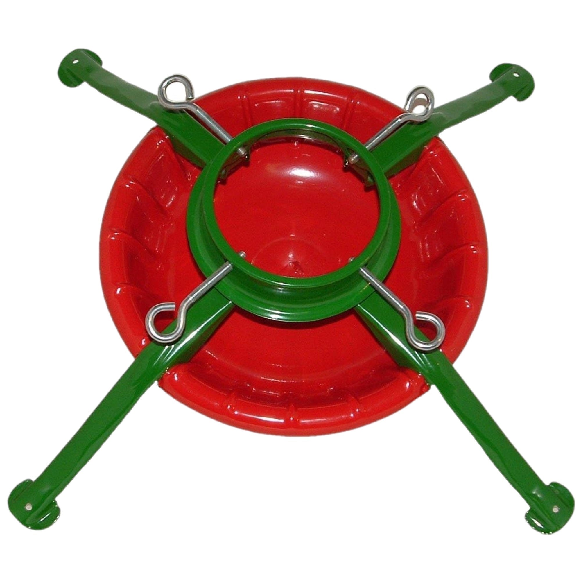 Jack Post Steel 4 Legged Christmas Tree Stand, Red and Green, 27" Base