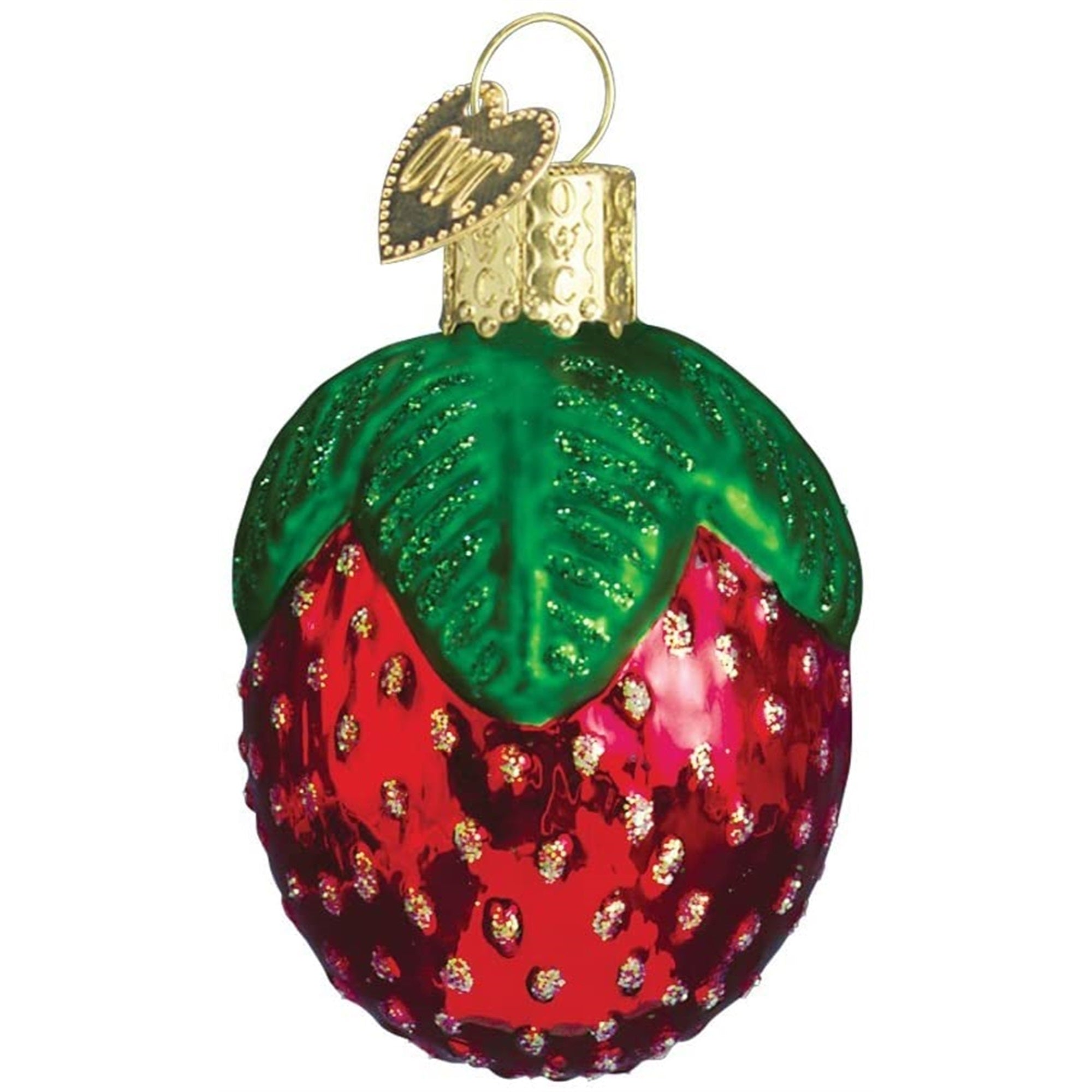 Old World Christmas Glass Blown Ornament Sparkling Strawberry