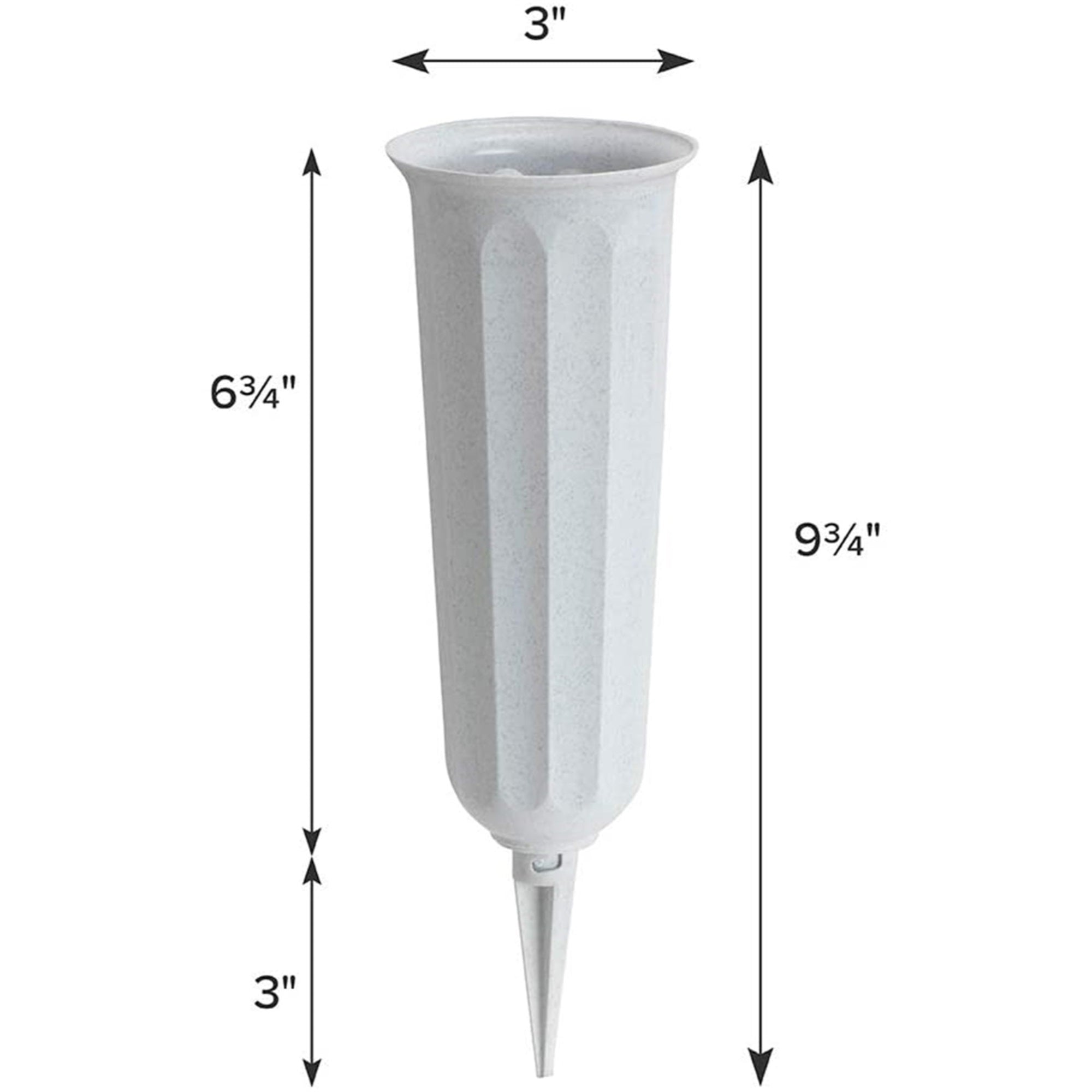 Novelty Plastic Round Bottom Memorial Vase, 9.75" H (Pack of 1)