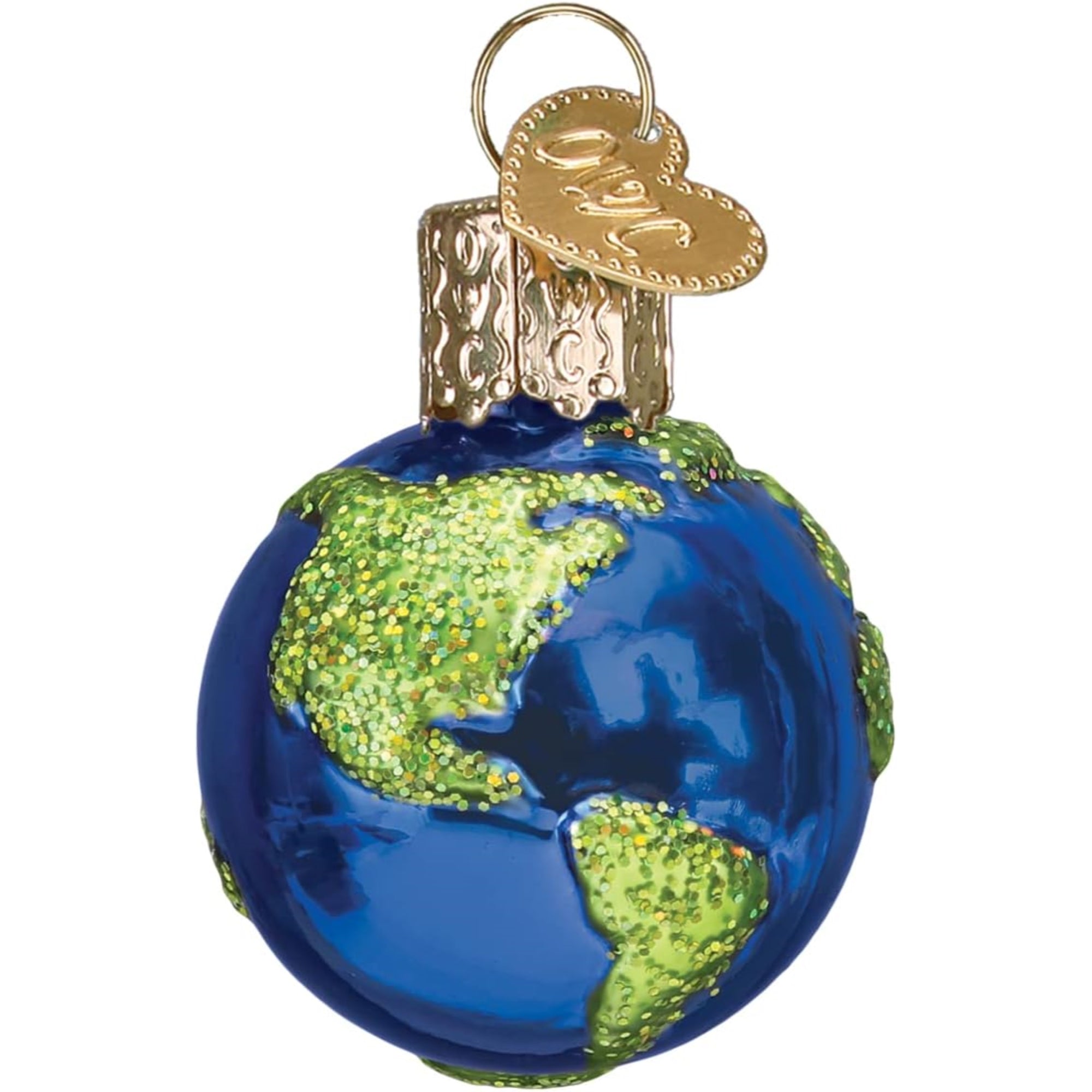 Old World Christmas Gumdrops Mini Planet Earth Glass Blown Ornament for Christmas Tree, Multicolored, 1.5"
