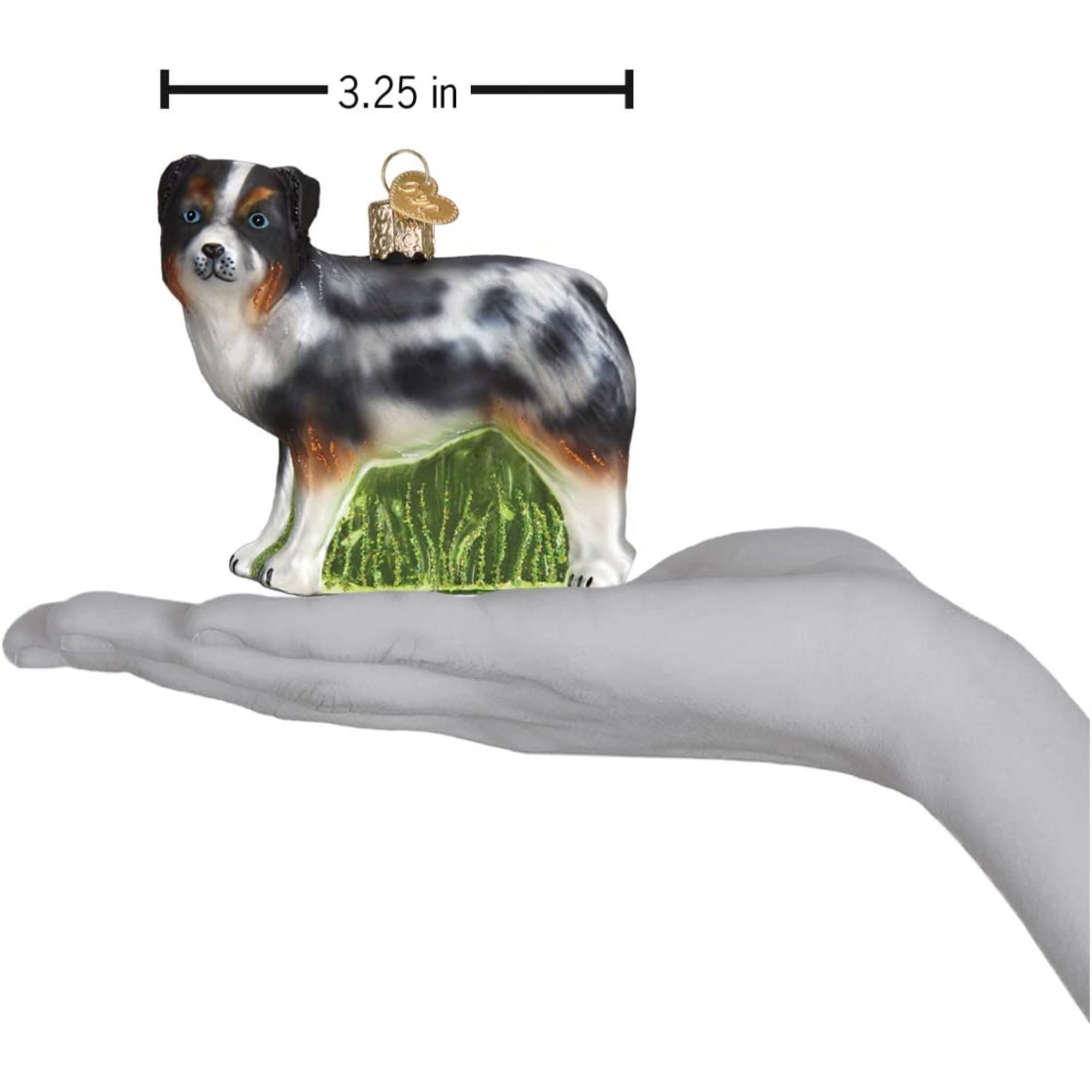 Old World Christmas Glass Blown Christmas Ornament, Australian Shepherd