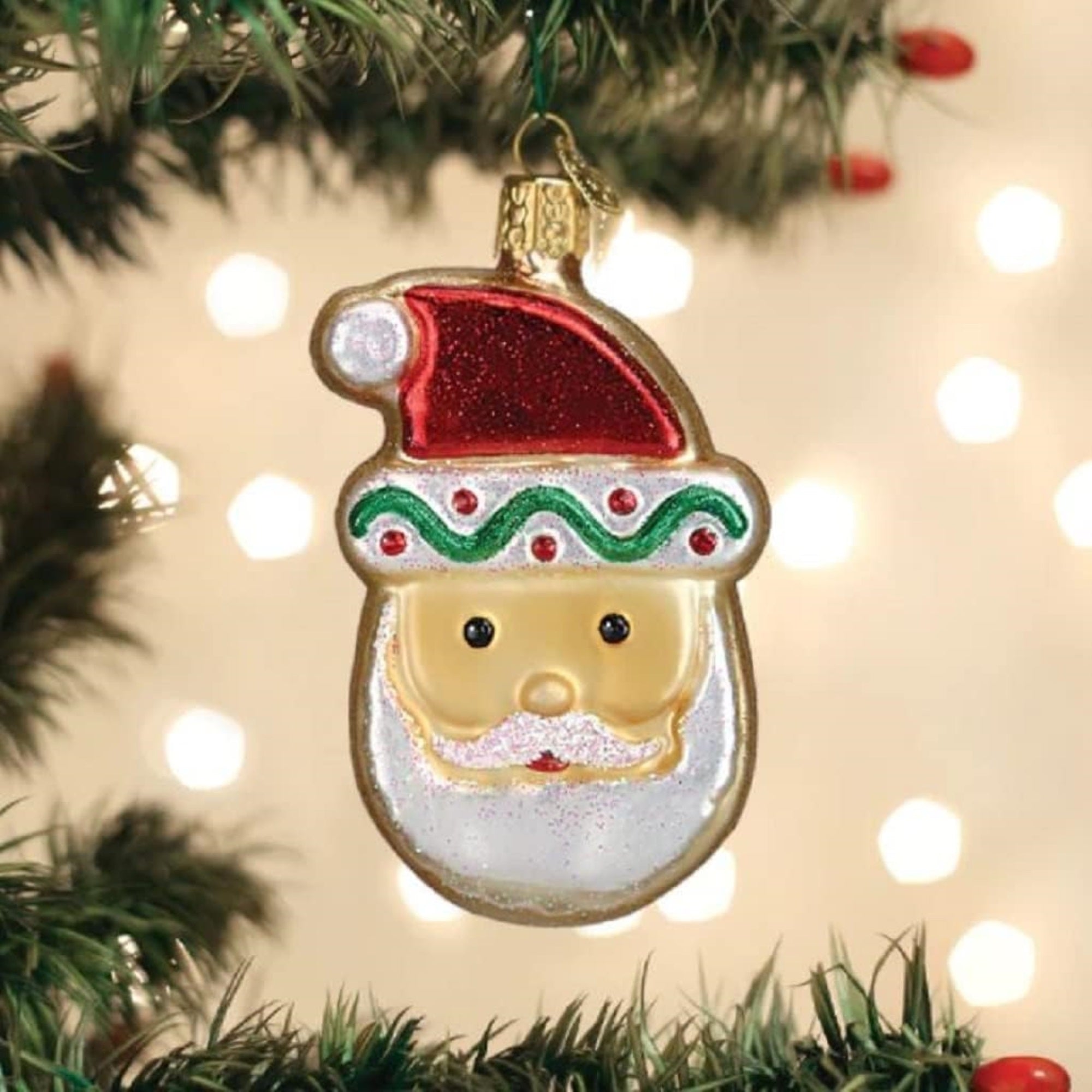 Old World Christmas Santa Sugar Cookie Glass Blown Ornament for Christmas Tree