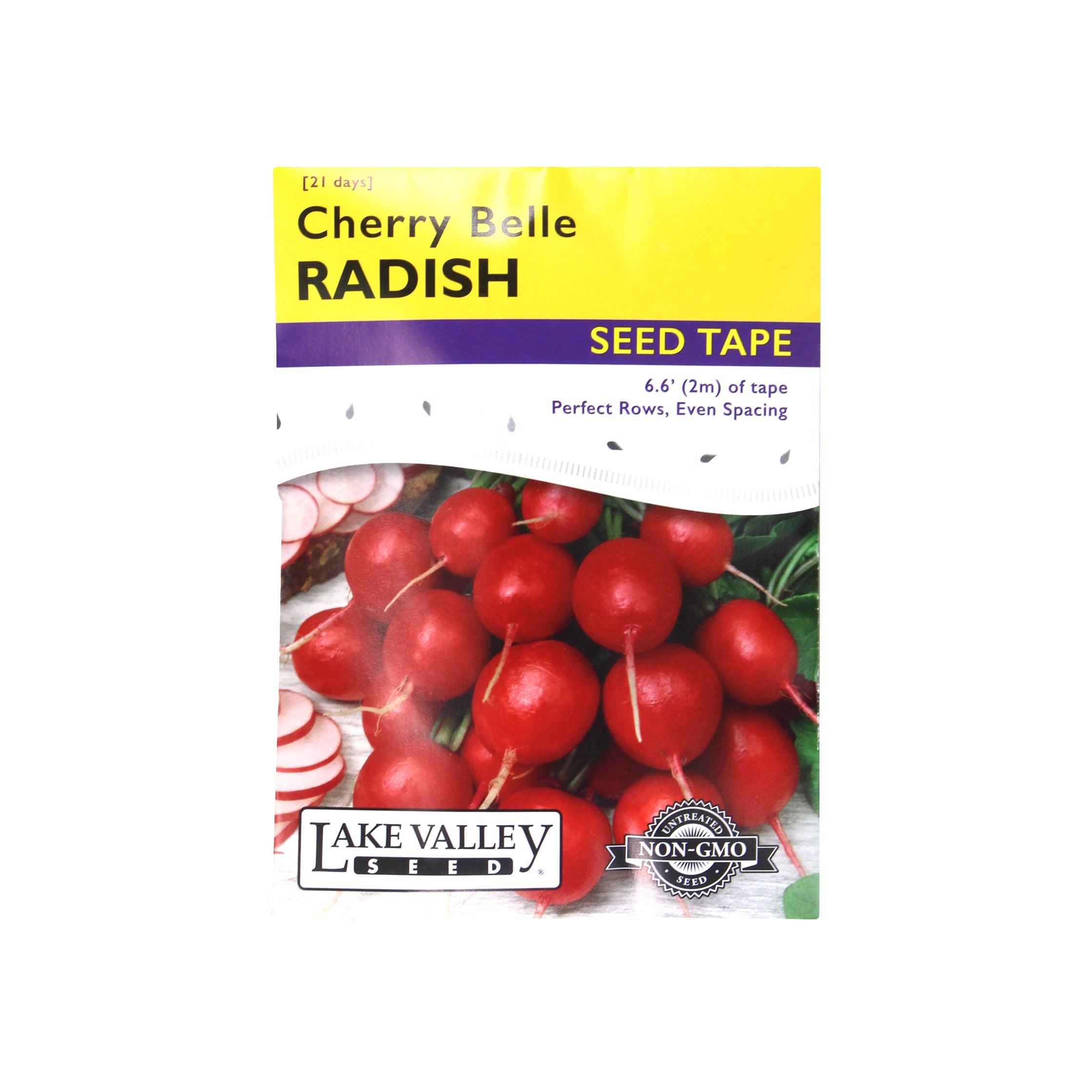 Lake Valley Seed Radish, Cherry Belle Vegetable w/ 2 meter Seed Tape, 0.75g