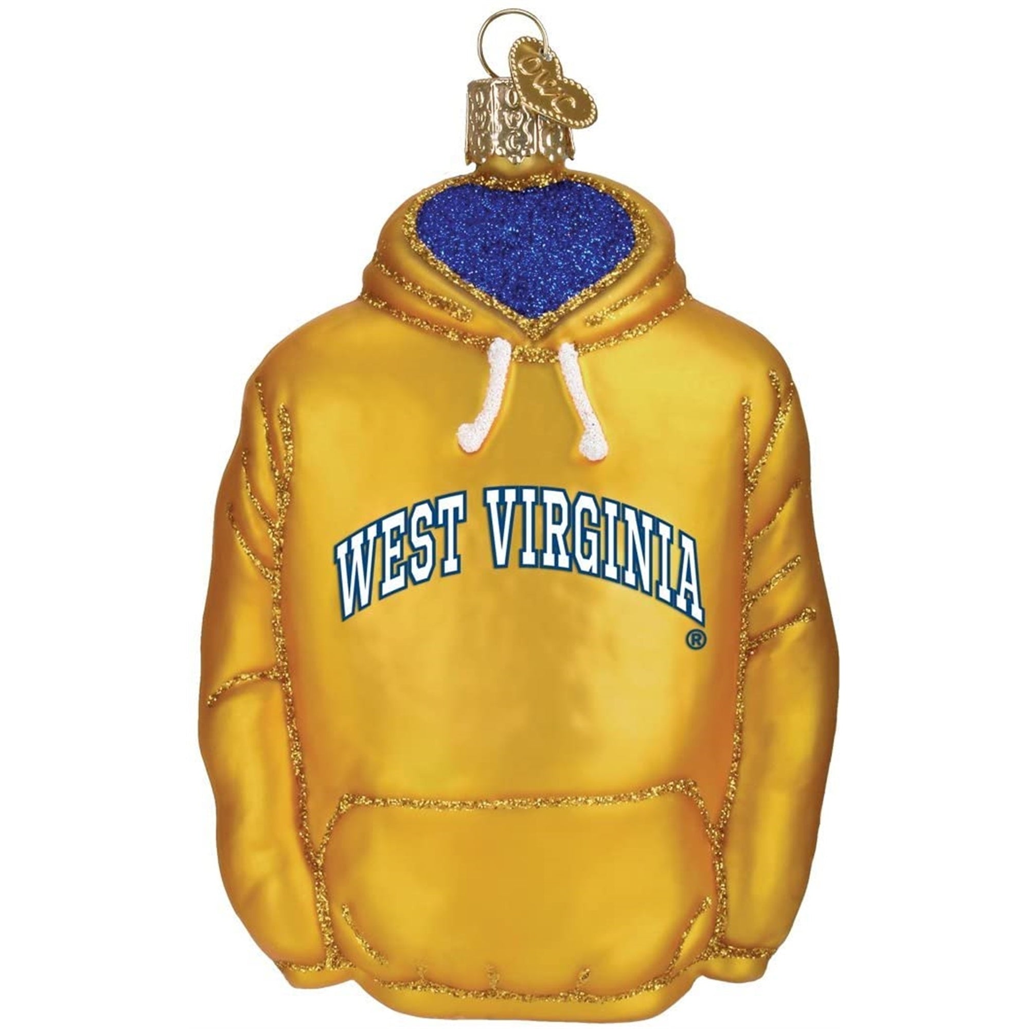 Old World Christmas Hanging Glass Tree Ornament, West Virginia University Hoodie