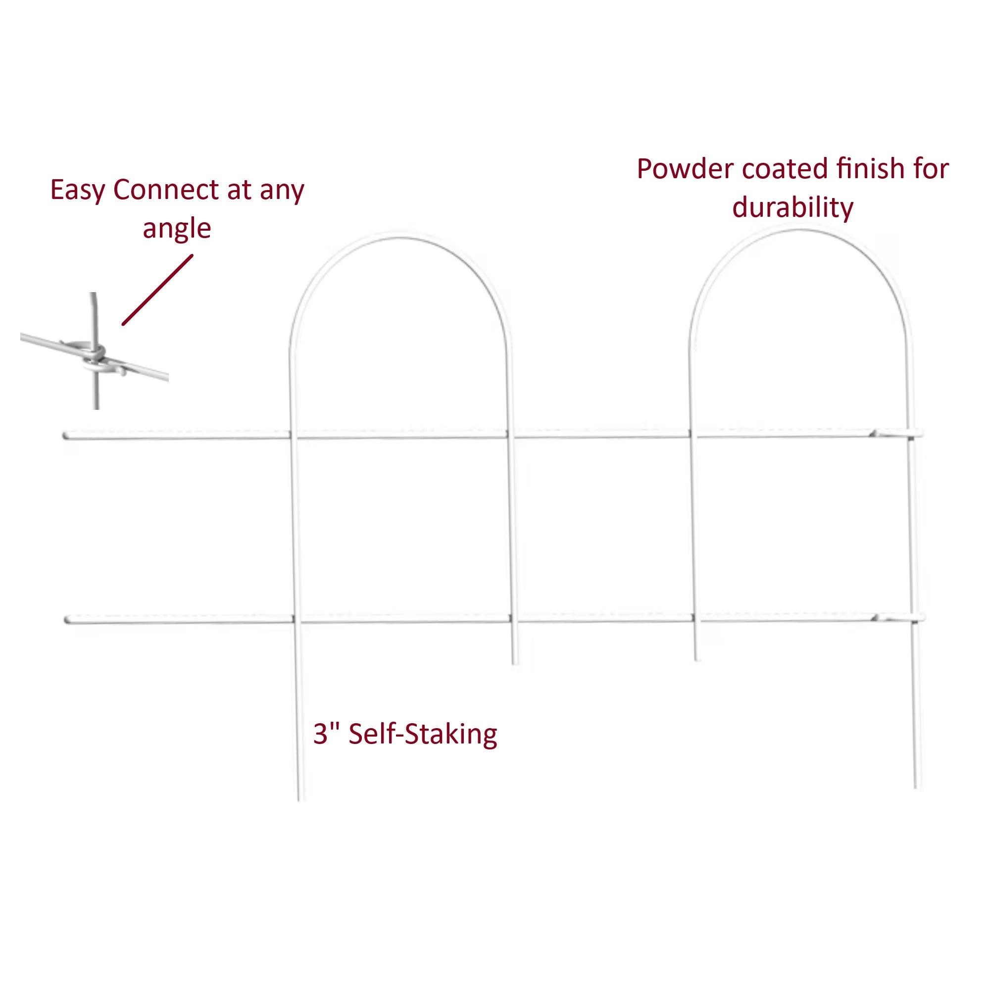 Origin Point Garden Craft Round Folding Border Fence, White, 10'L x 10" H