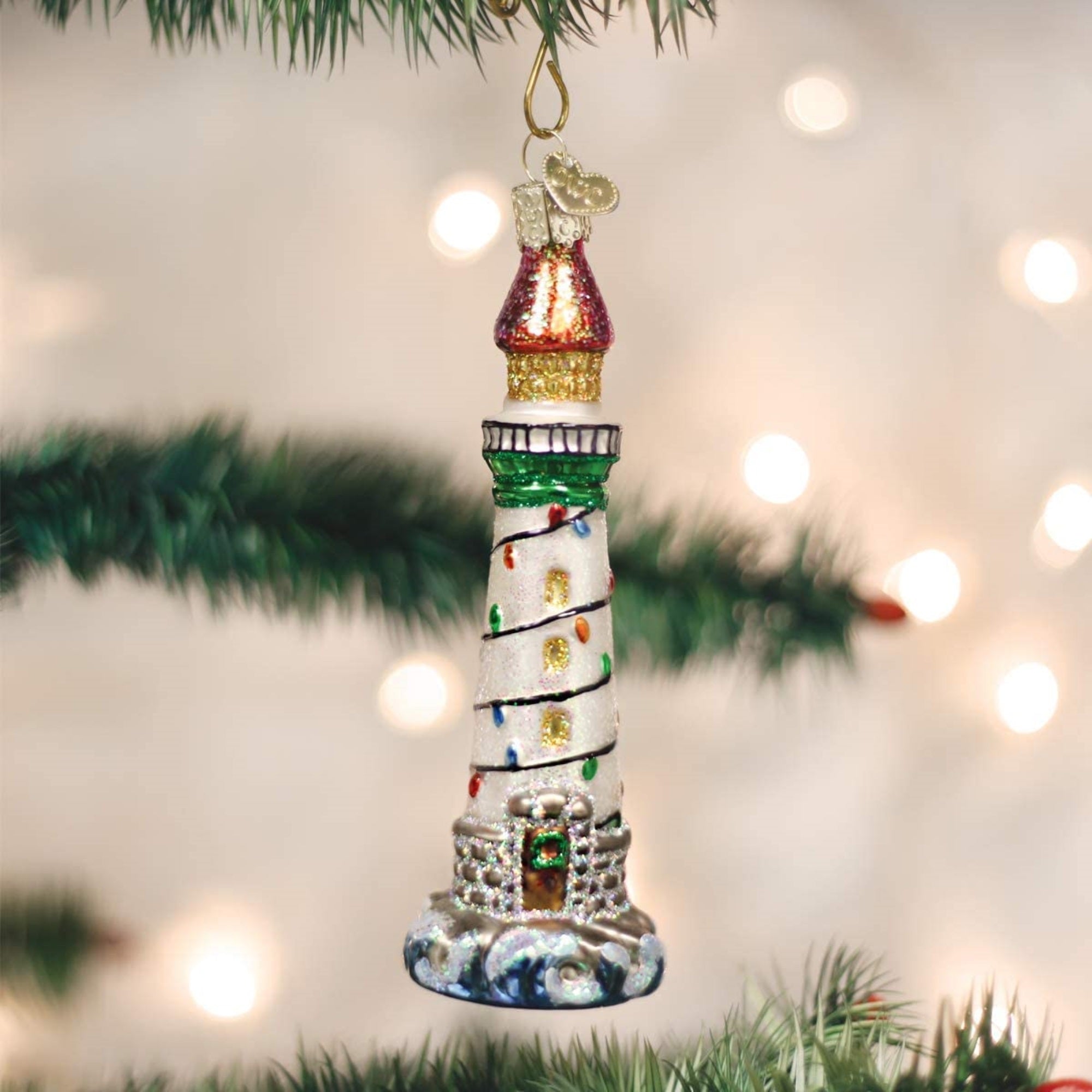Old World Christmas Collection Glass Blown Ornaments Holiday Lighthouse
