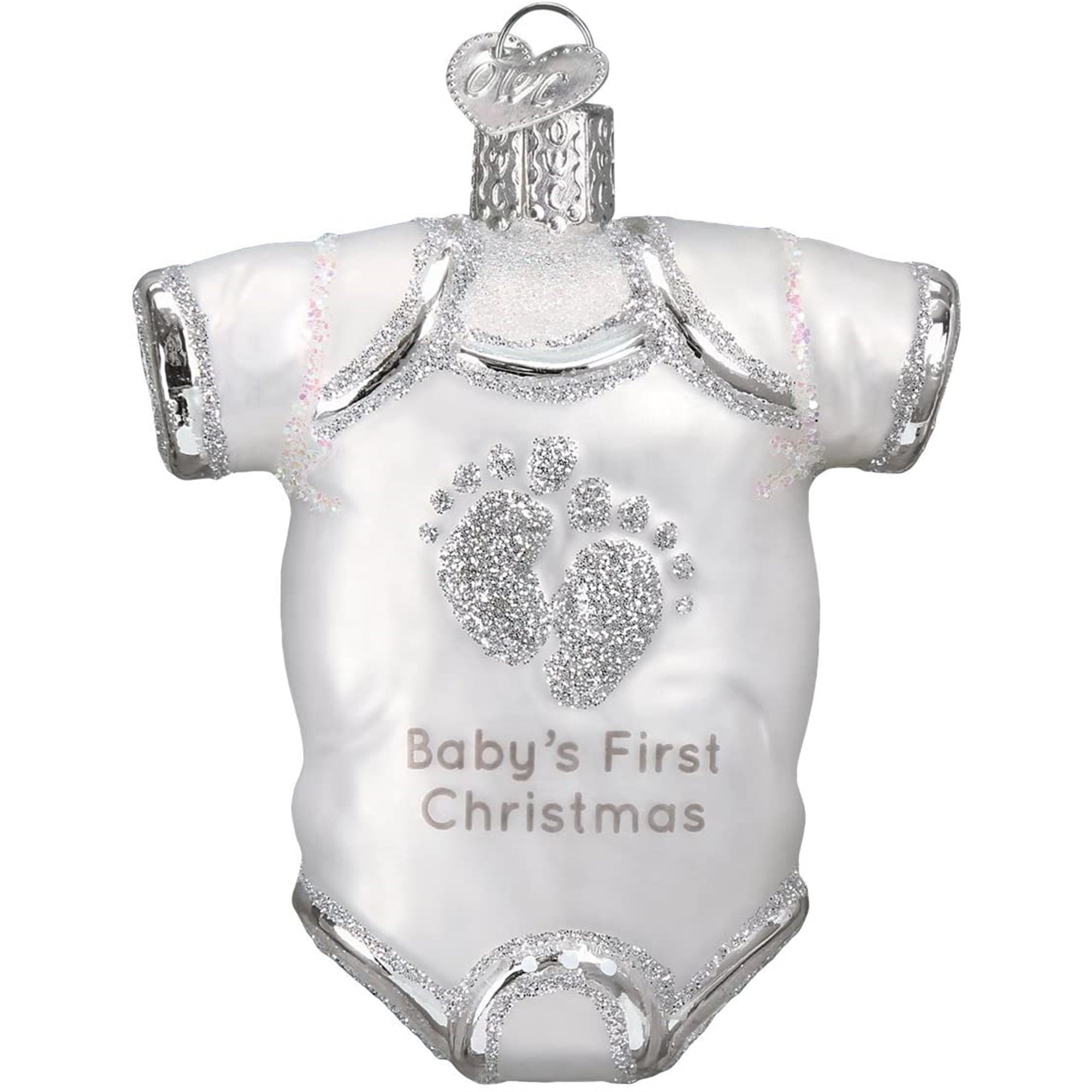 Old World Christmas Glass Blown Ornament White Baby One Piece