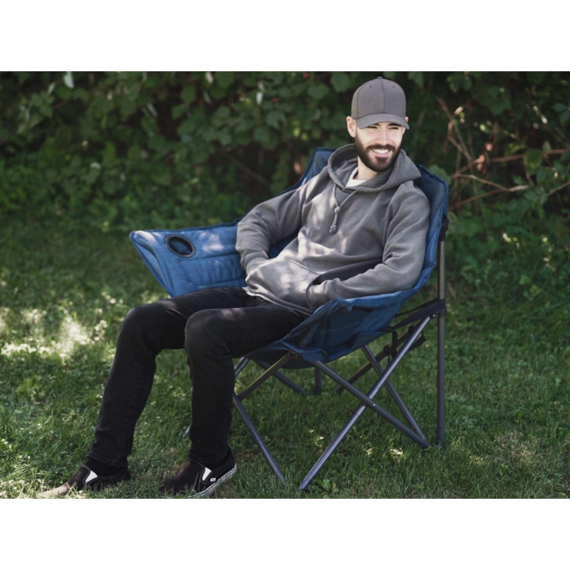 Zenithen Limited Alternative Club Portable Folding Outdoor Camping Chair, Navy Blue