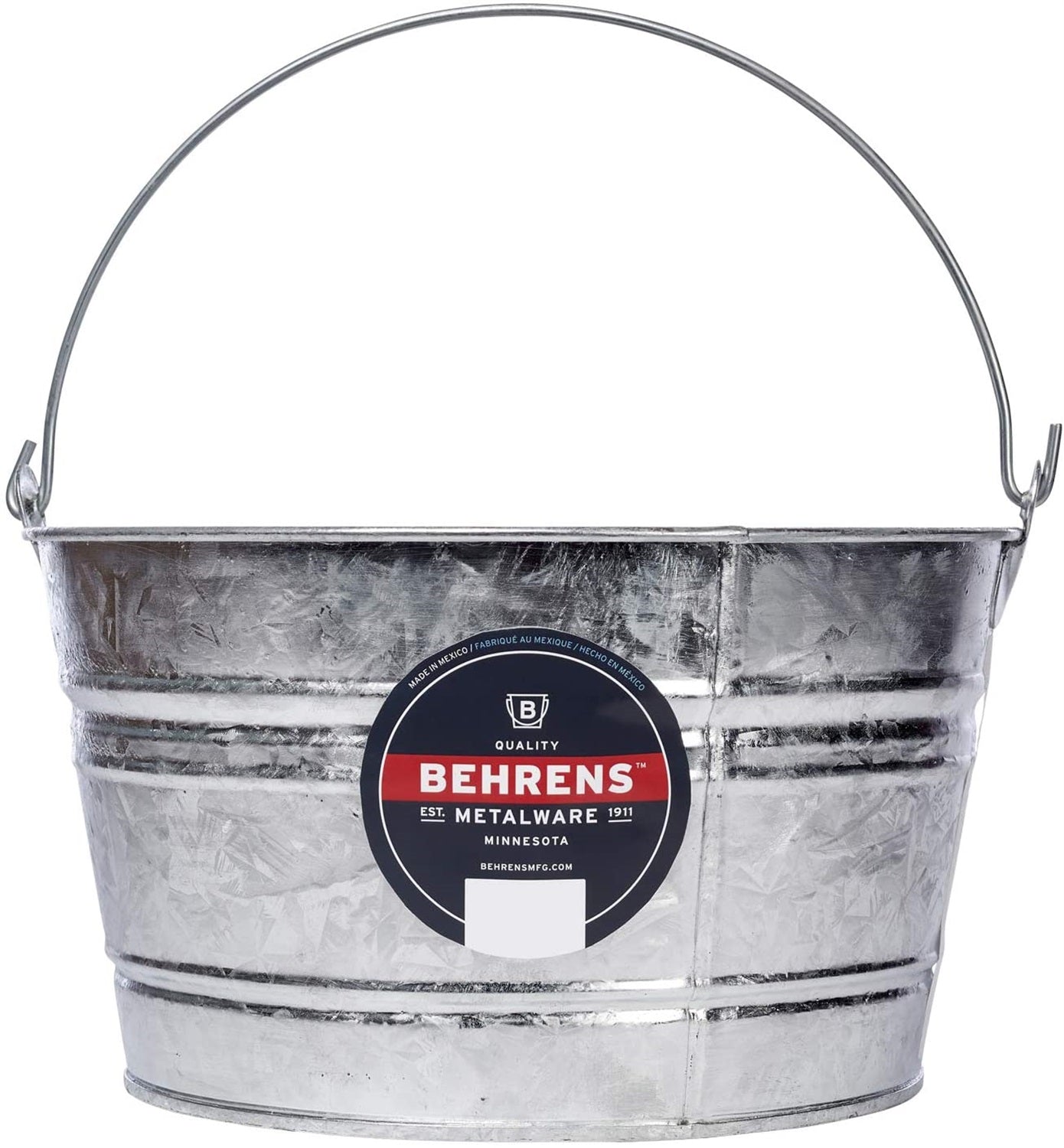 Behrens Hot Dipped Galvanized Steel Utility Pail, Silver - 4.25 Gallon Capacity