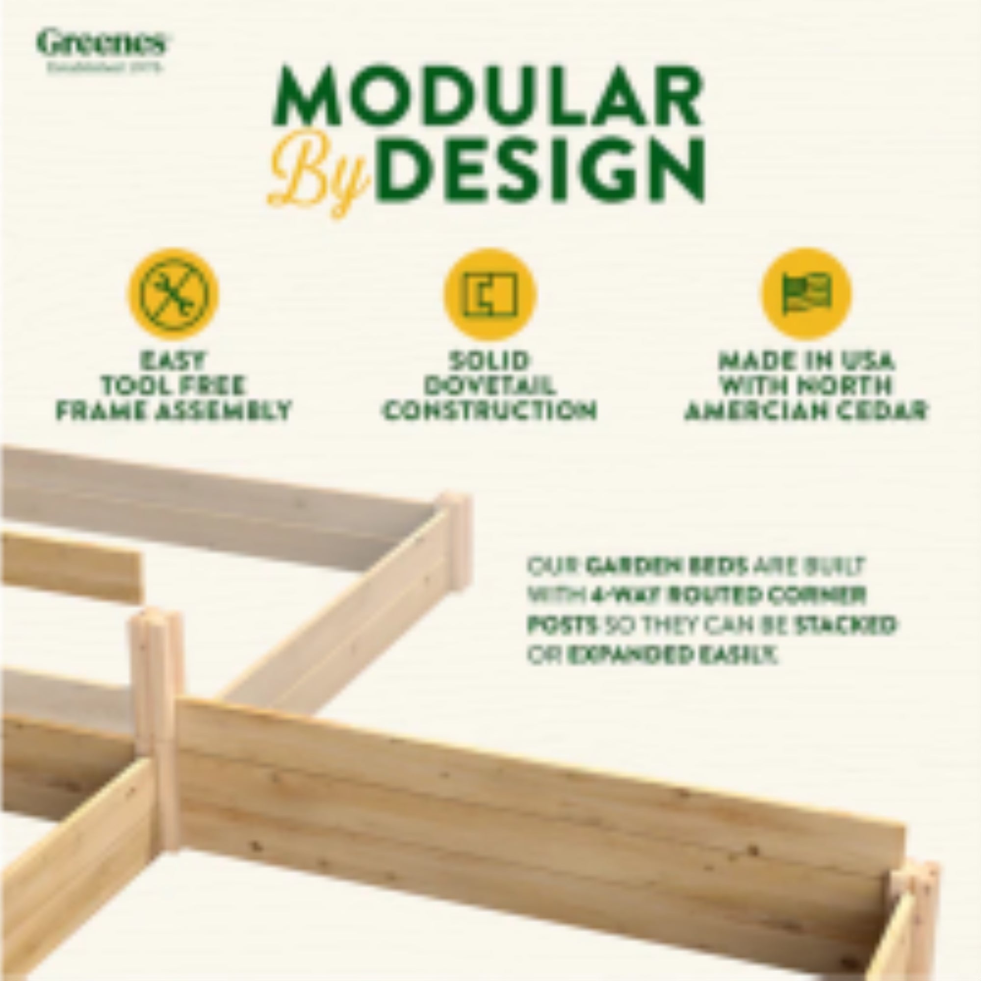 Greenes Fence Co Cedar Raised Garden Kit, 4 x 4 x 5.5 Feet