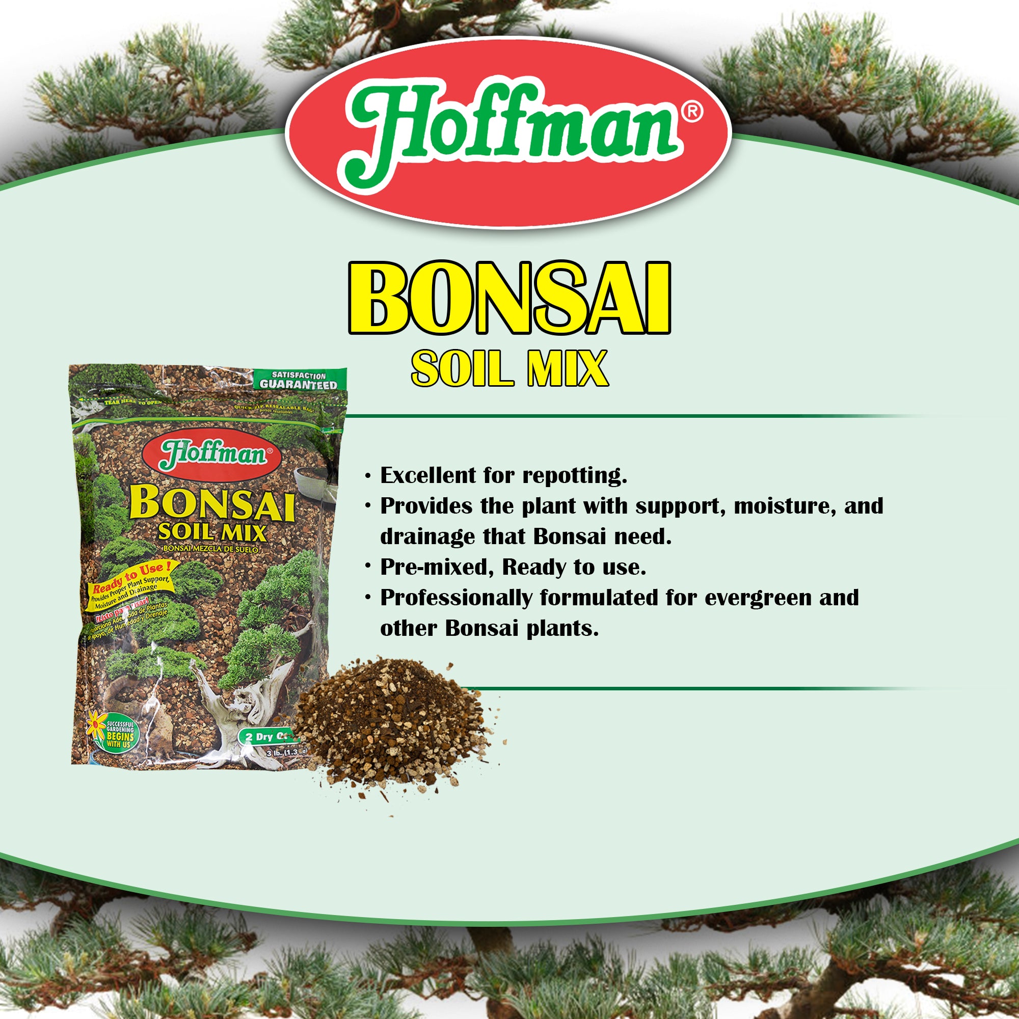 Hoffman Ready To Use Bonsai Soil Potting Mix, 2 Quart Bag