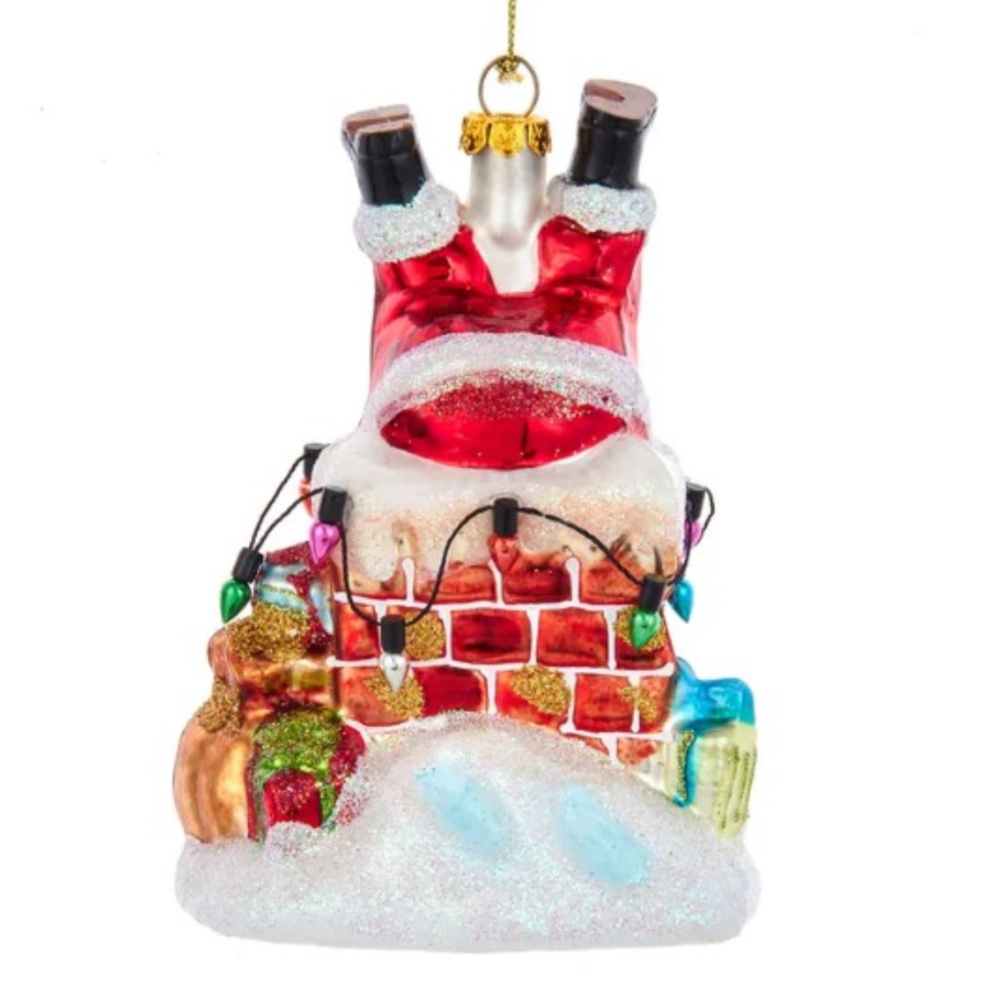 Kurt Adler Santa Down Chimney Christmas Tree Ornament