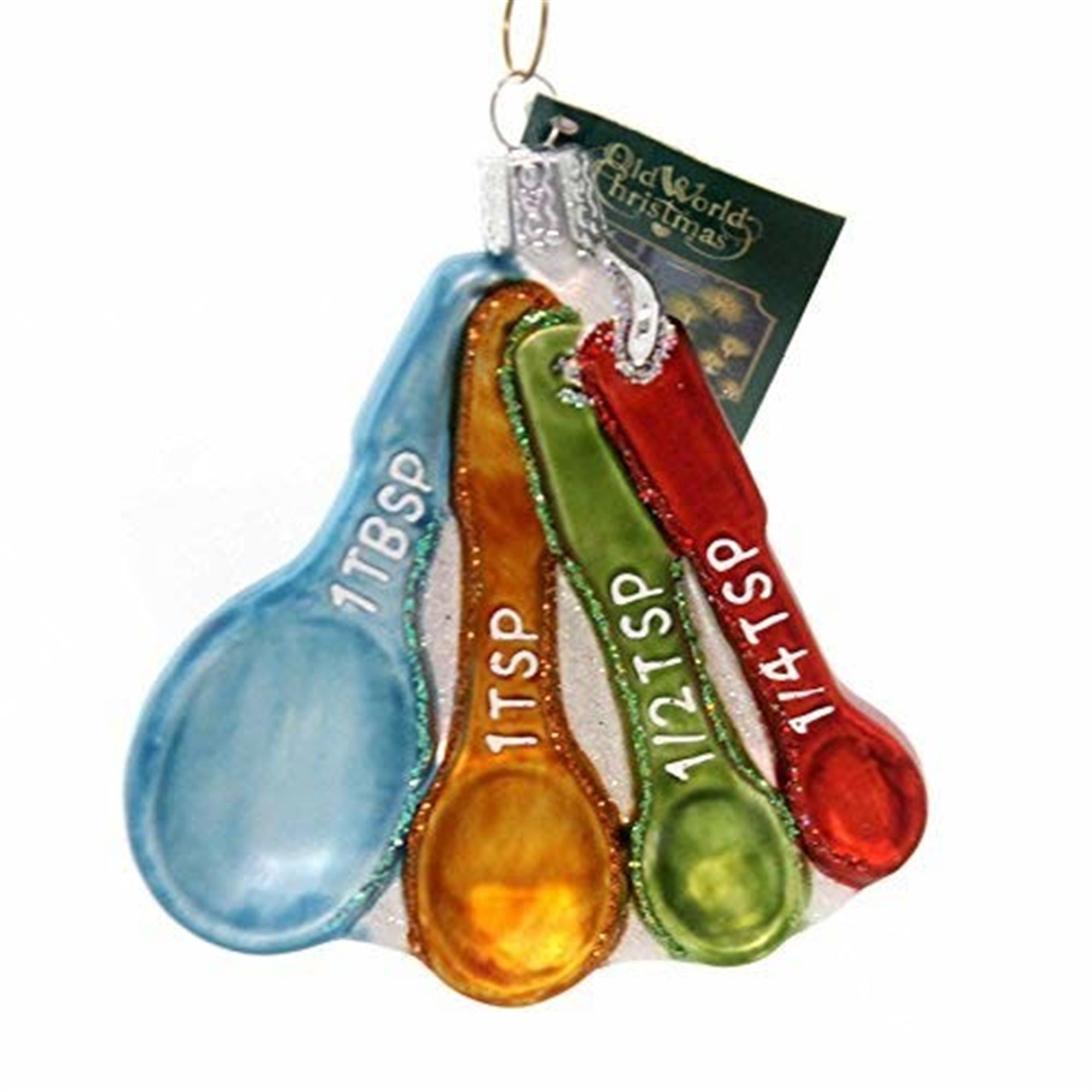 Old World Christmas Measuring Spoons Glass Blown Ornament