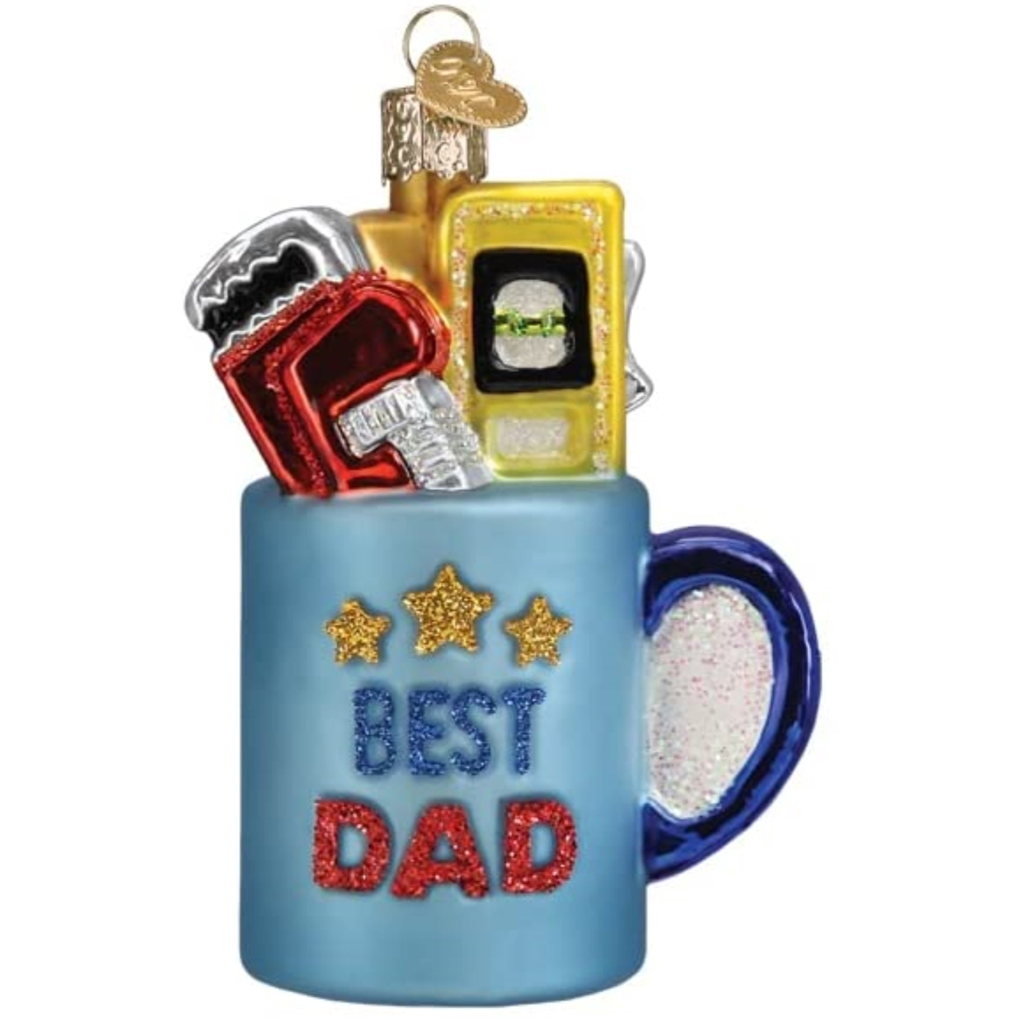Old World Christmas Blown Glass Christmas Ornament, Best Dad Mug