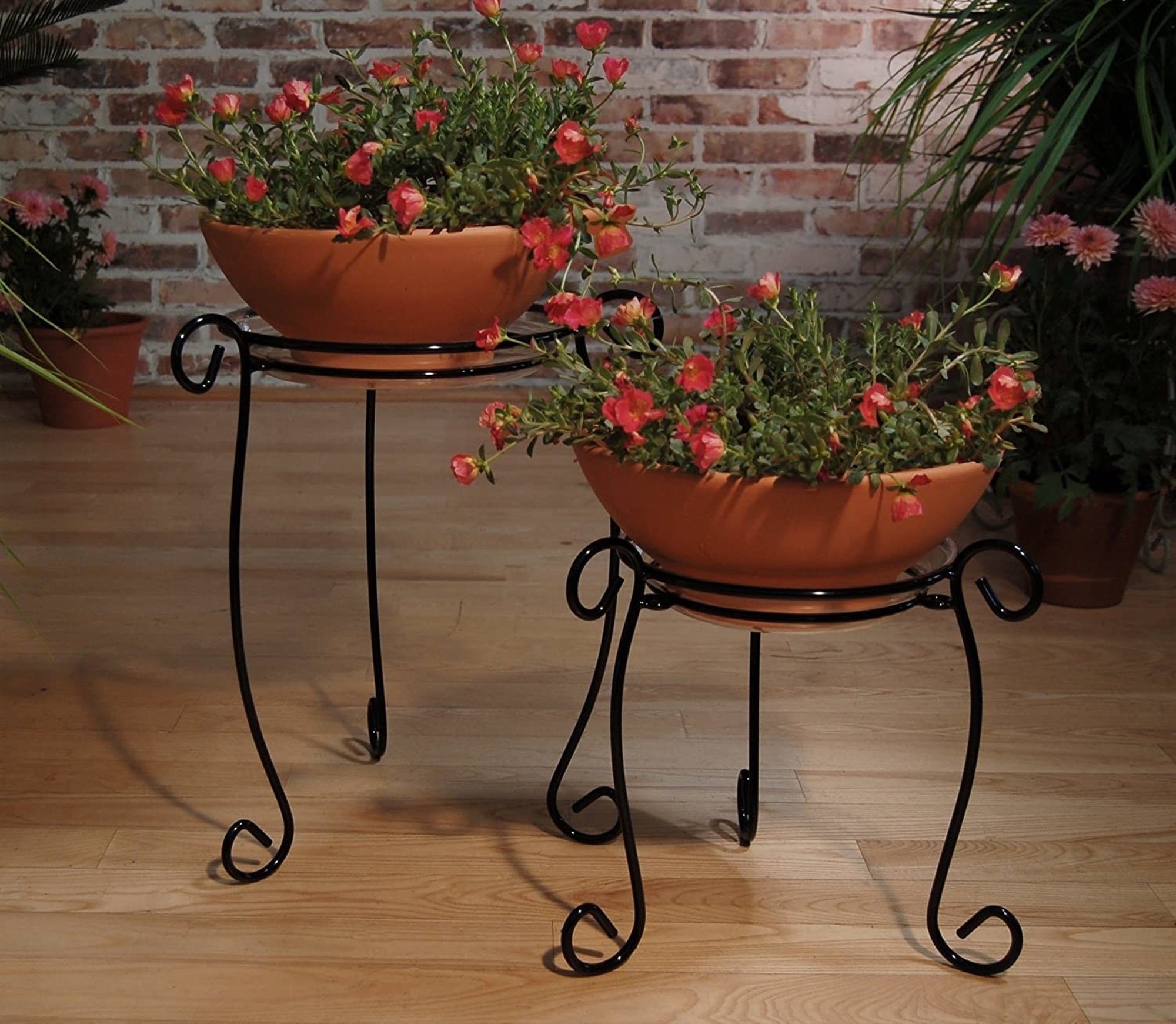 Plastec Simply Perfect Metal Plant Stand, Black 13" H