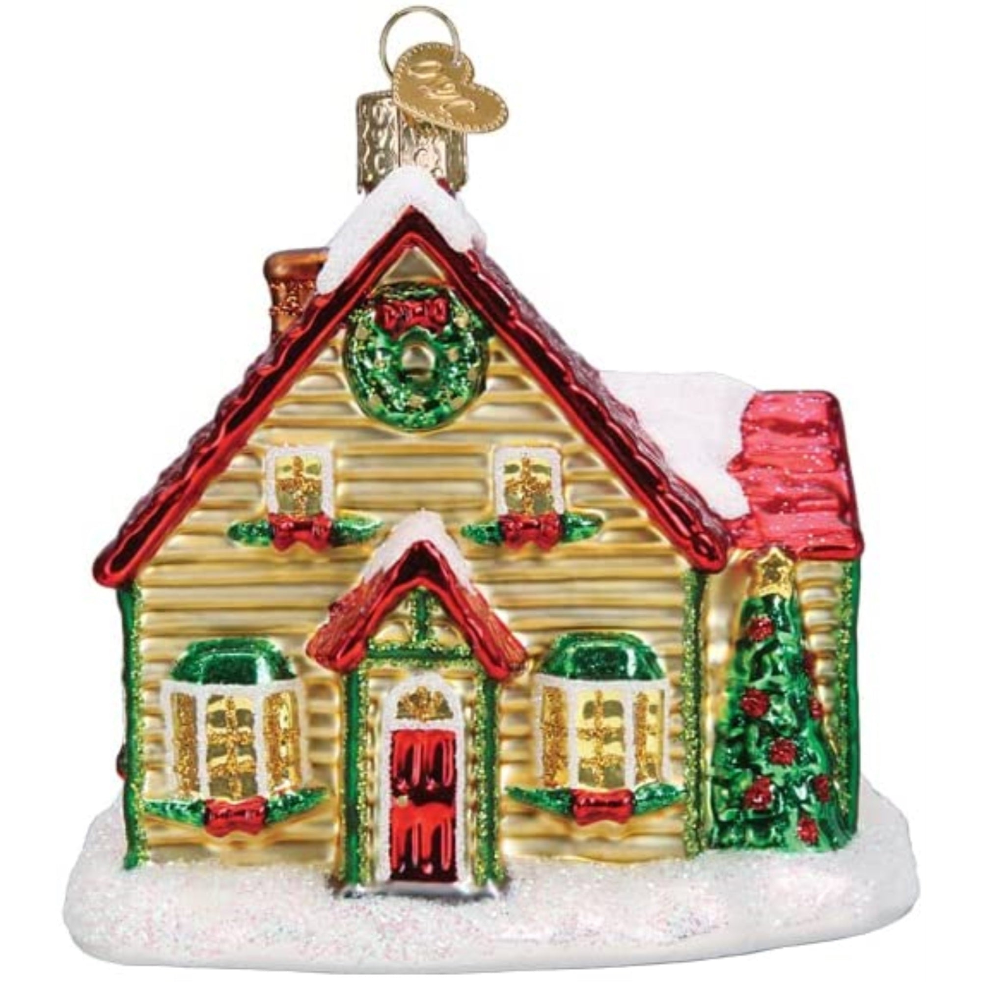 Old World Christmas Christmas Cottage Glass Blown Ornament for Christmas Tree