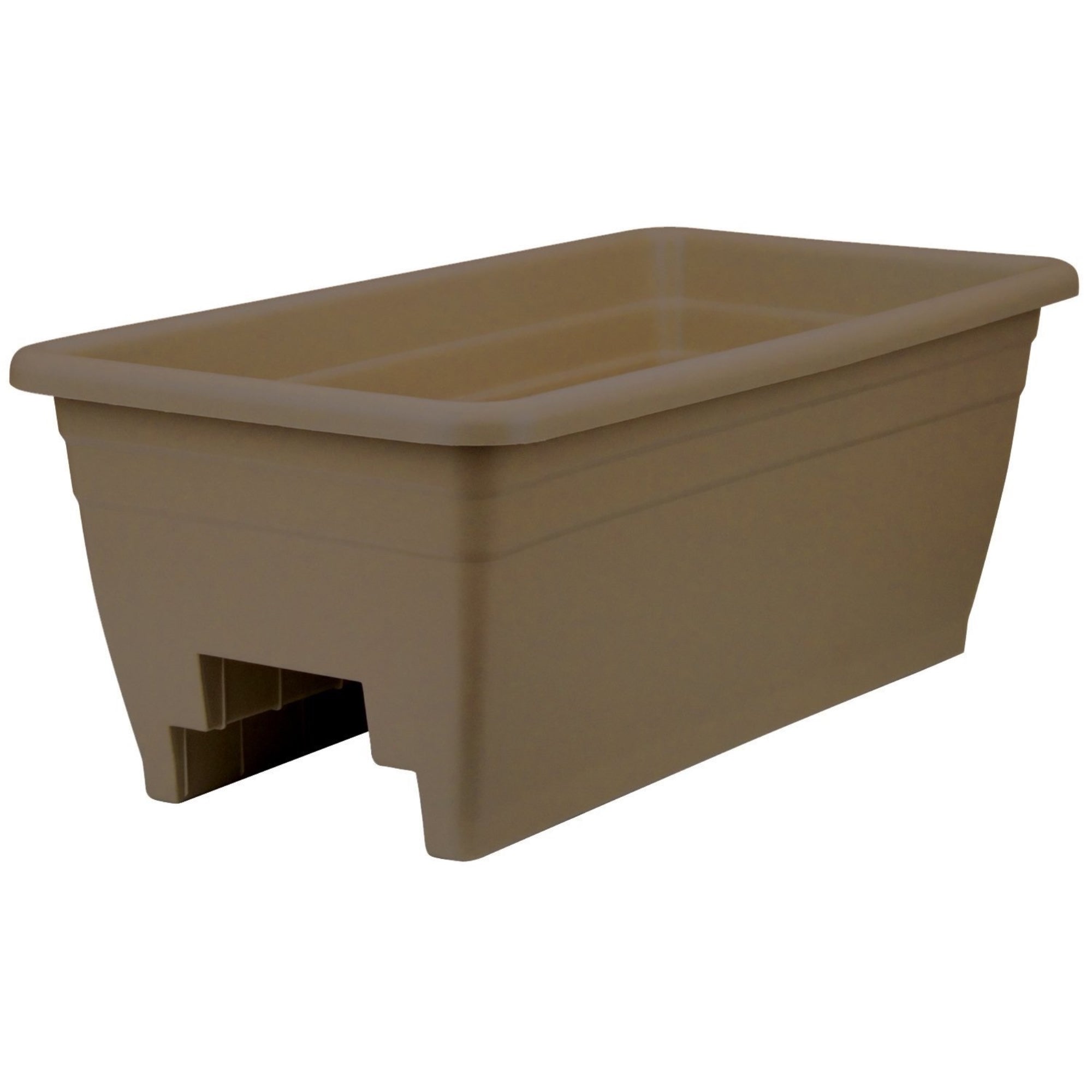 The HC Companies Plastic Deck Rail Planter Box, Chocolate 24"