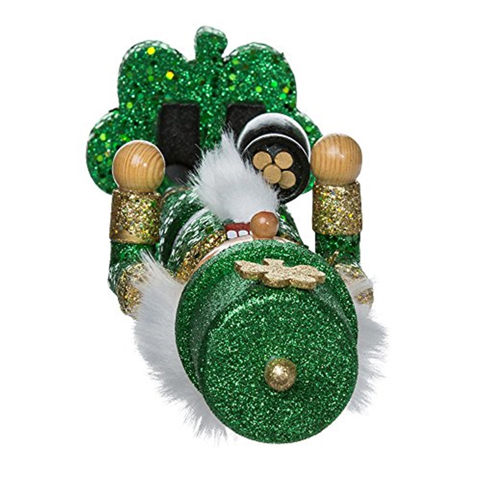 Kurt Adler Wooden Irish Nutcracker on Shamrock Base, 15"