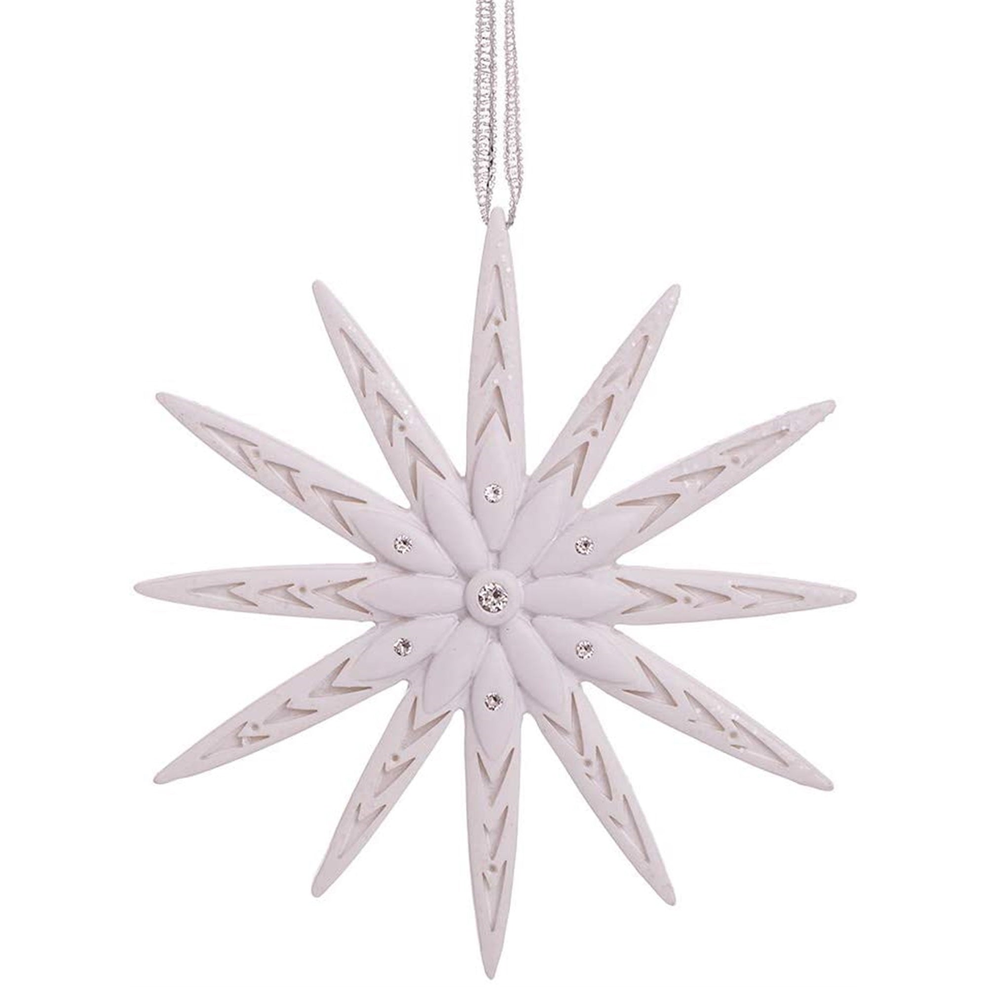 Kurt Adler Modern Snowflake Ornament w/ Swarovski Elements, 4"